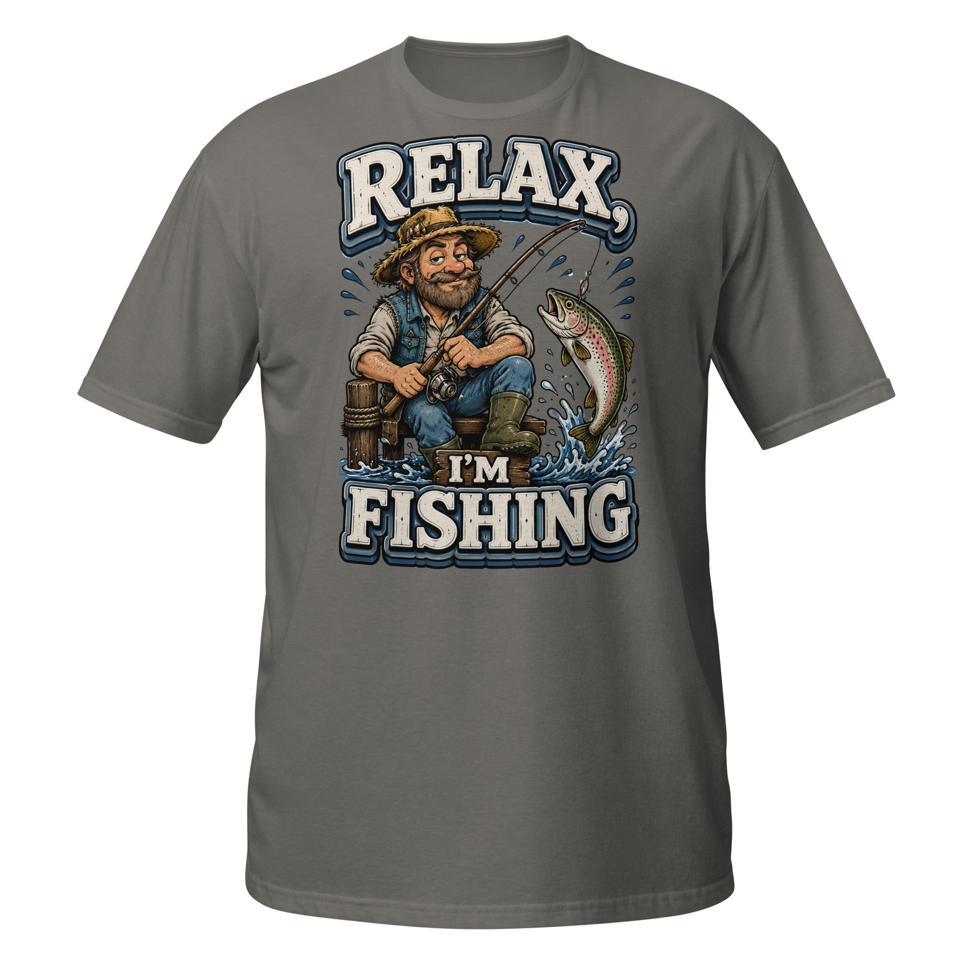 Relax I'm Fishing T-Shirt - Cute Vintage Trout Bass Fishing Lovers Graphic Tee by printfluence.net