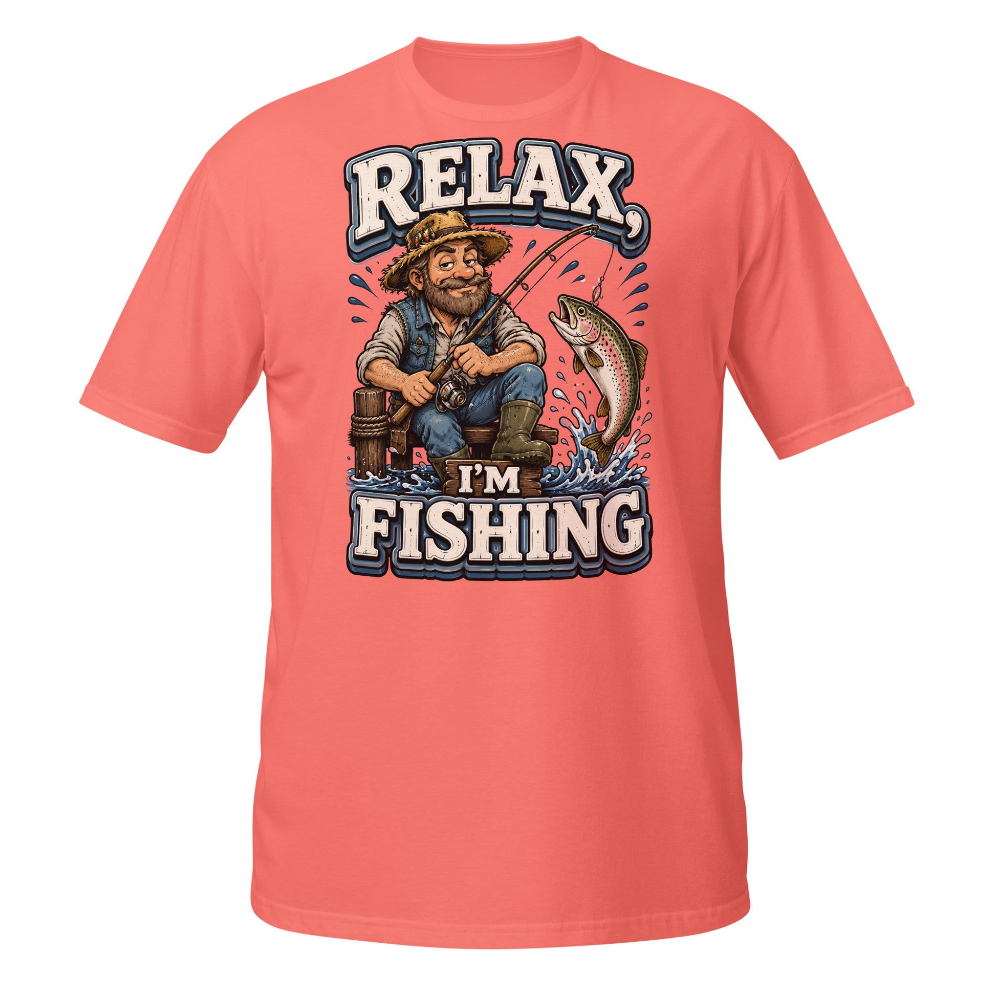 Relax I'm Fishing T-Shirt - Cute Vintage Trout Bass Fishing Lovers Graphic Tee by printfluence.net