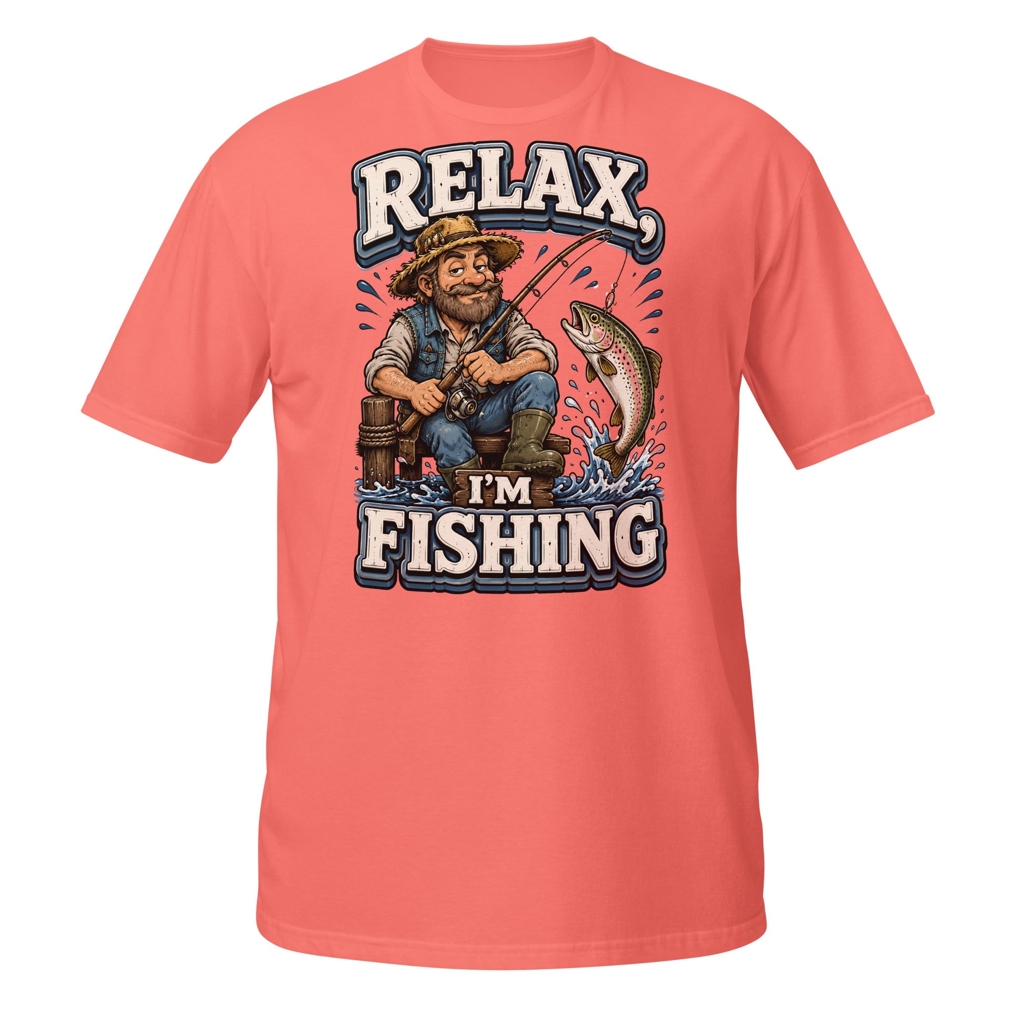 Relax I'm Fishing T-Shirt - Cute Vintage Trout Bass Fishing Lovers Graphic Tee by printfluence.net