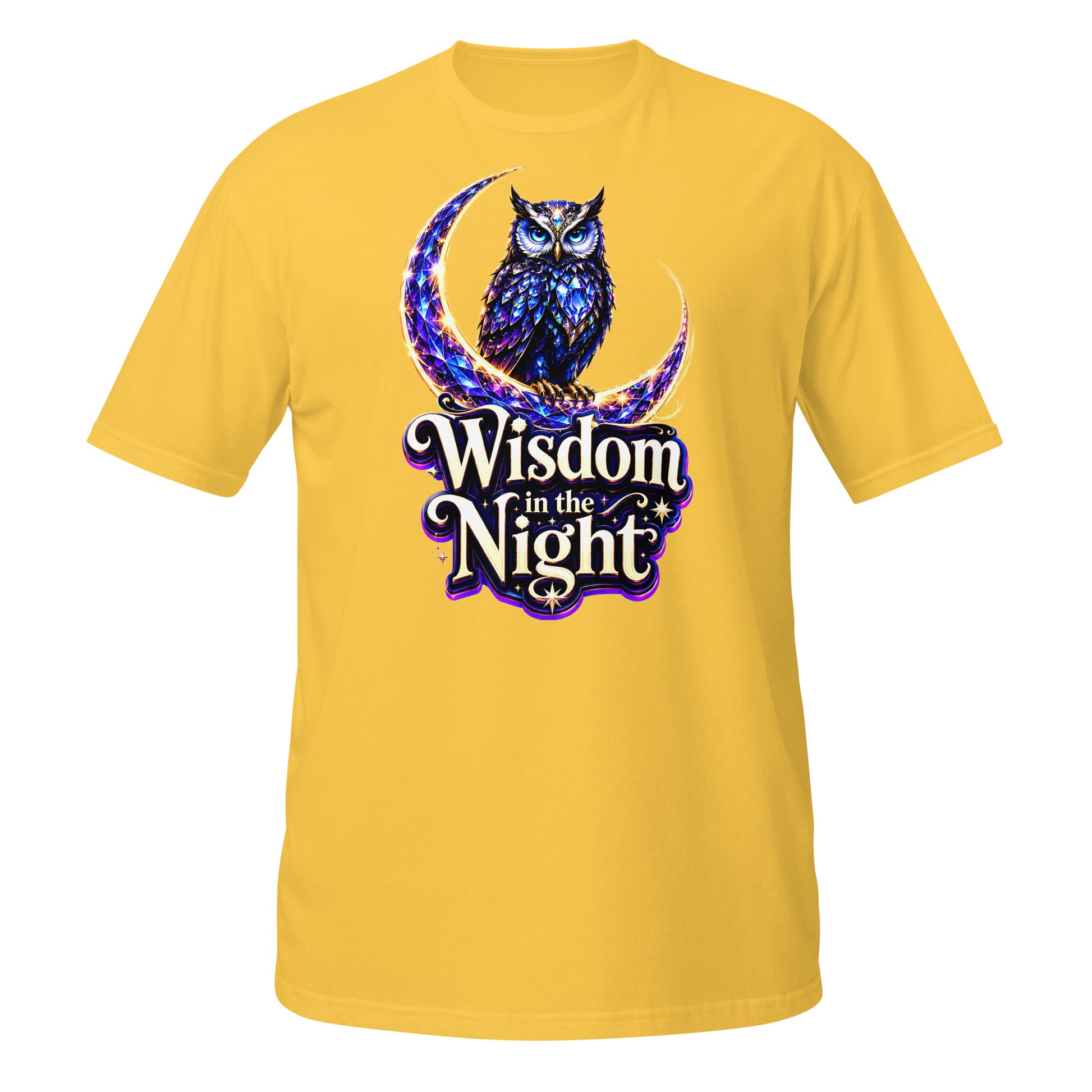 Short-Sleeve Unisex T-Shirt -Majestic Crystal Owl - Wisdom in the Night Premium Graphic Design by printfluence.net