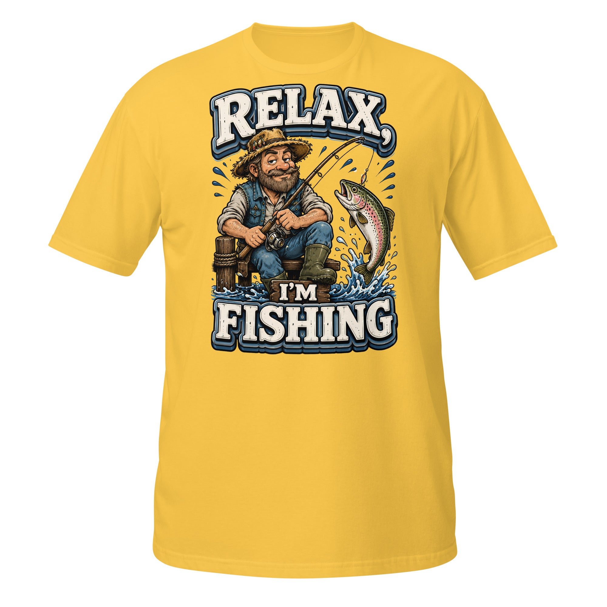 Relax I'm Fishing T-Shirt - Cute Vintage Trout Bass Fishing Lovers Graphic Tee by printfluence.net