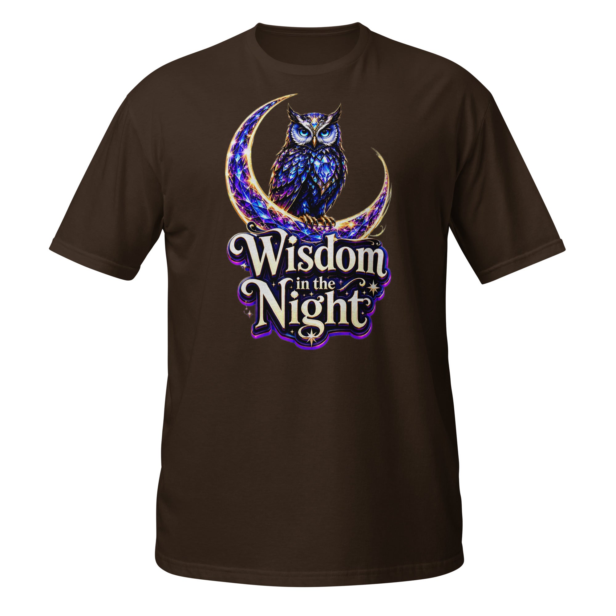 Short-Sleeve Unisex T-Shirt -Majestic Crystal Owl - Wisdom in the Night Premium Graphic Design by printfluence.net
