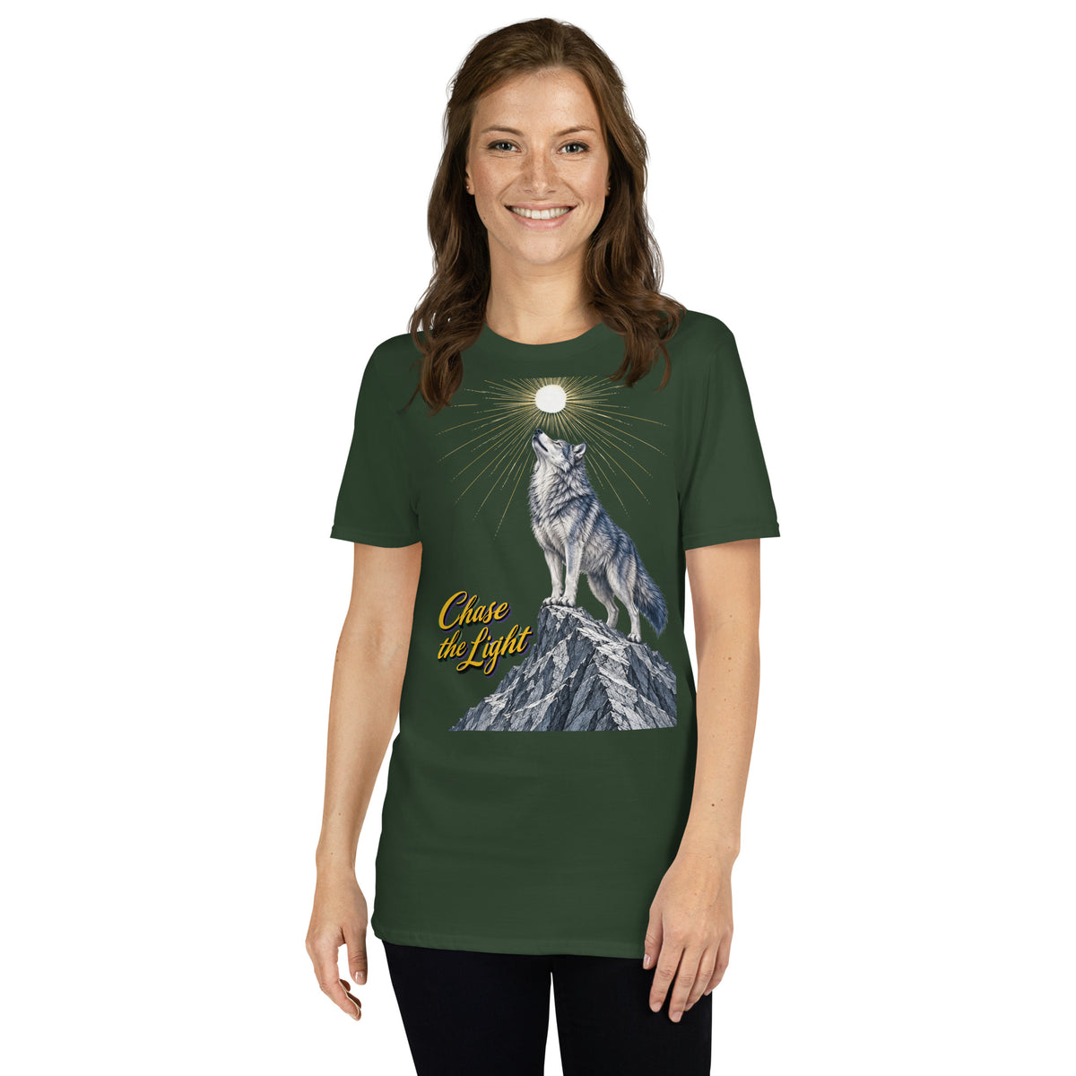 Inspirational Quotes Lovers | Unisex Basic Softstyle T-Shirt — Chase the Light by printfluence