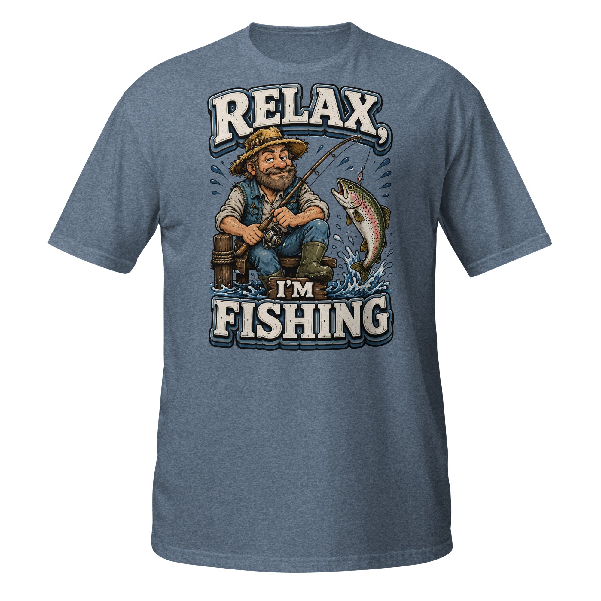 Relax I'm Fishing T-Shirt - Cute Vintage Trout Bass Fishing Lovers Graphic Tee by printfluence.net