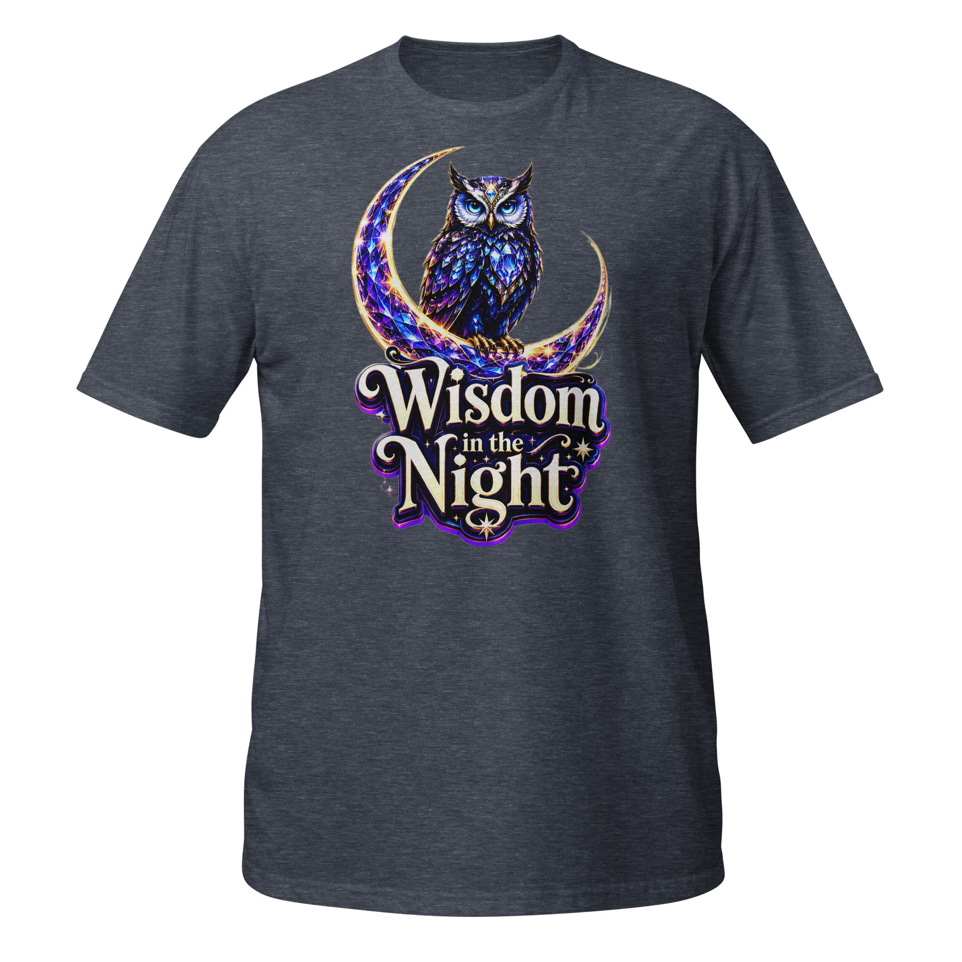 Short-Sleeve Unisex T-Shirt -Majestic Crystal Owl - Wisdom in the Night Premium Graphic Design by printfluence.net