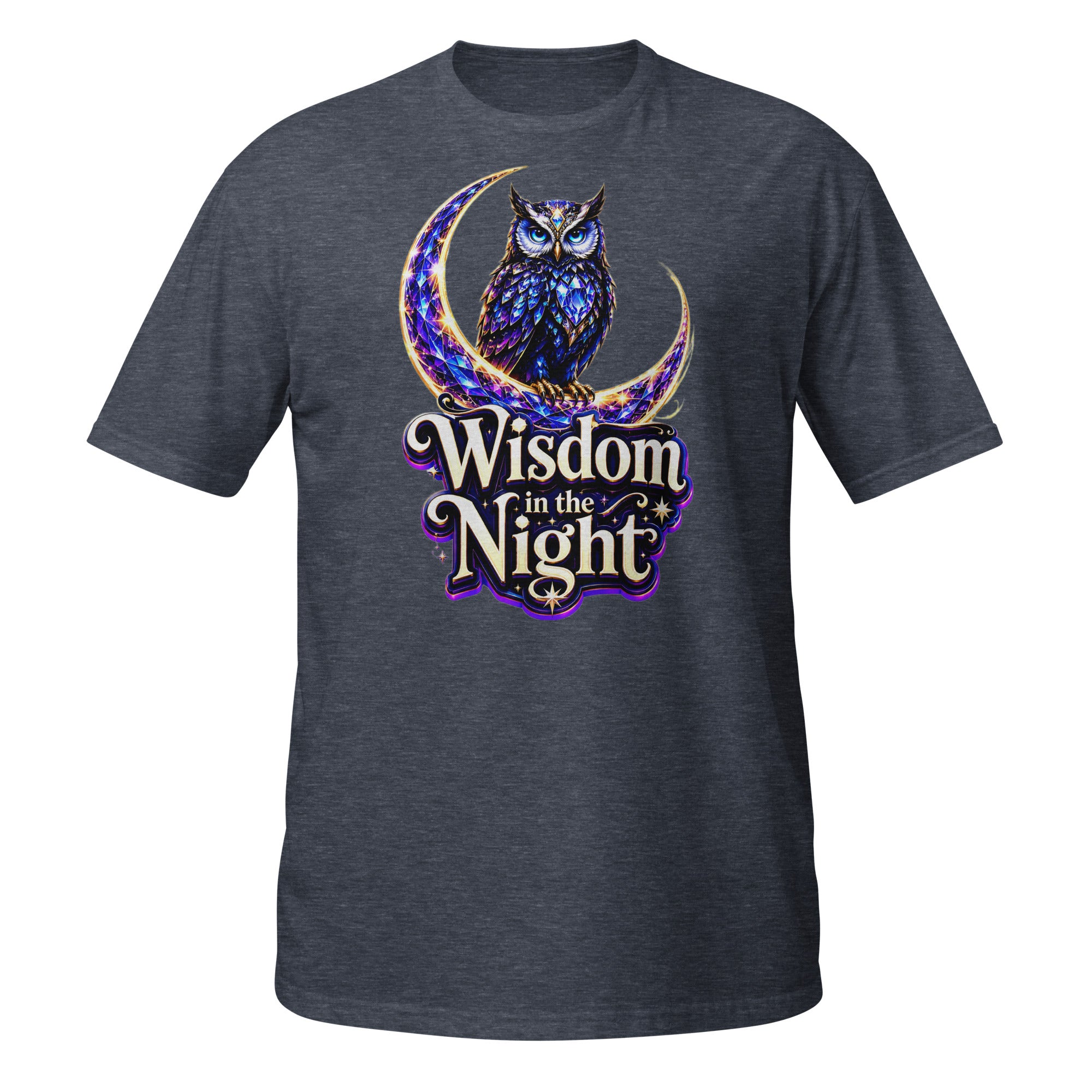 Short-Sleeve Unisex T-Shirt -Majestic Crystal Owl - Wisdom in the Night Premium Graphic Design by printfluence.net