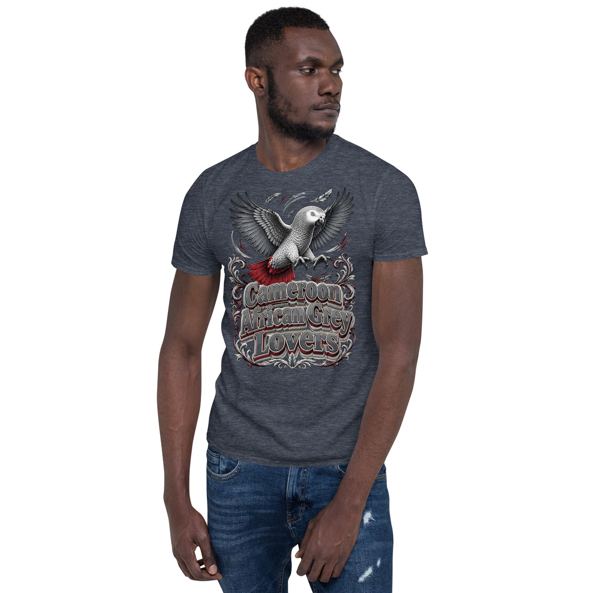 Intelligent African Grey Lovers T-Shirt – Smart Scholar Parrot Art by printfluence.net