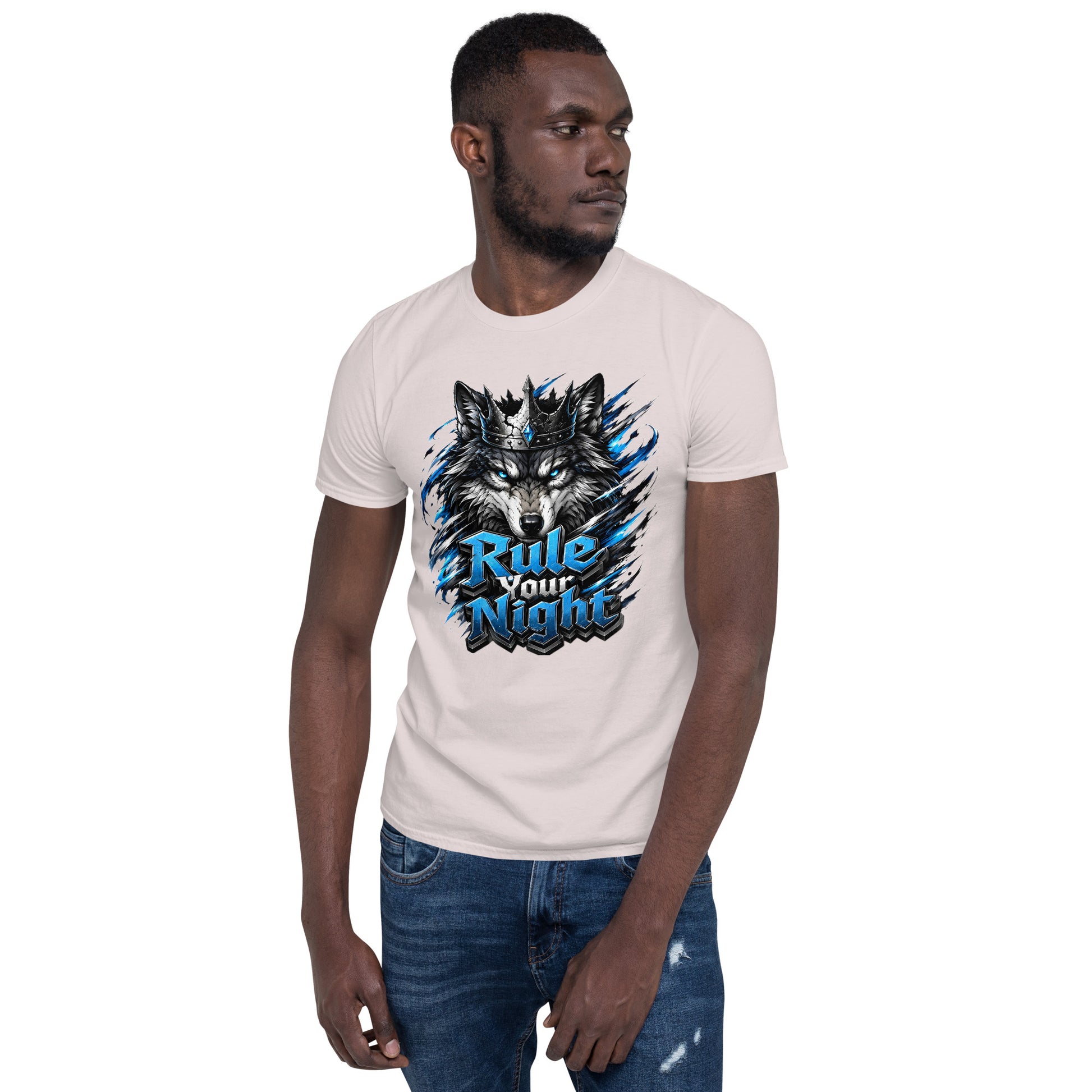 Short-Sleeve Unisex T-Shirt - Rule Your Night - Crowned Alpha Wolf by printfluence.net