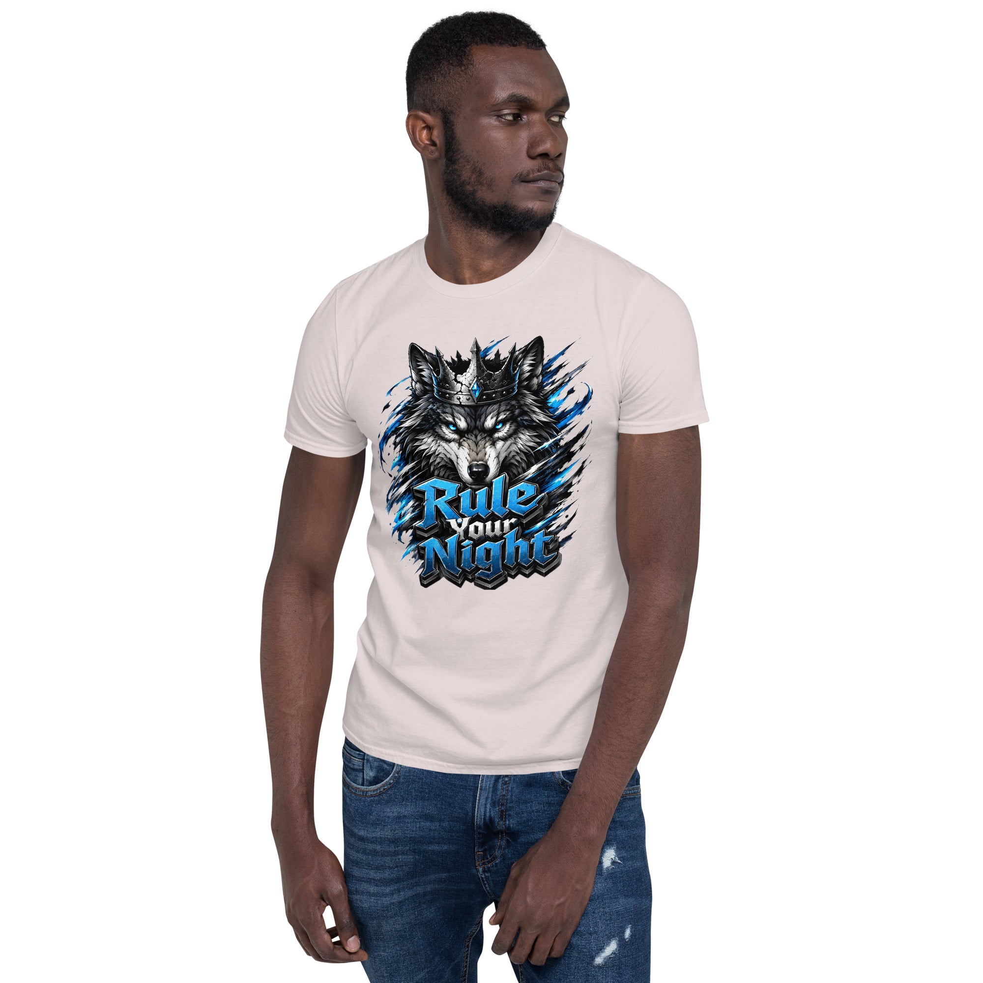 Short-Sleeve Unisex T-Shirt - Rule Your Night - Crowned Alpha Wolf by printfluence.net