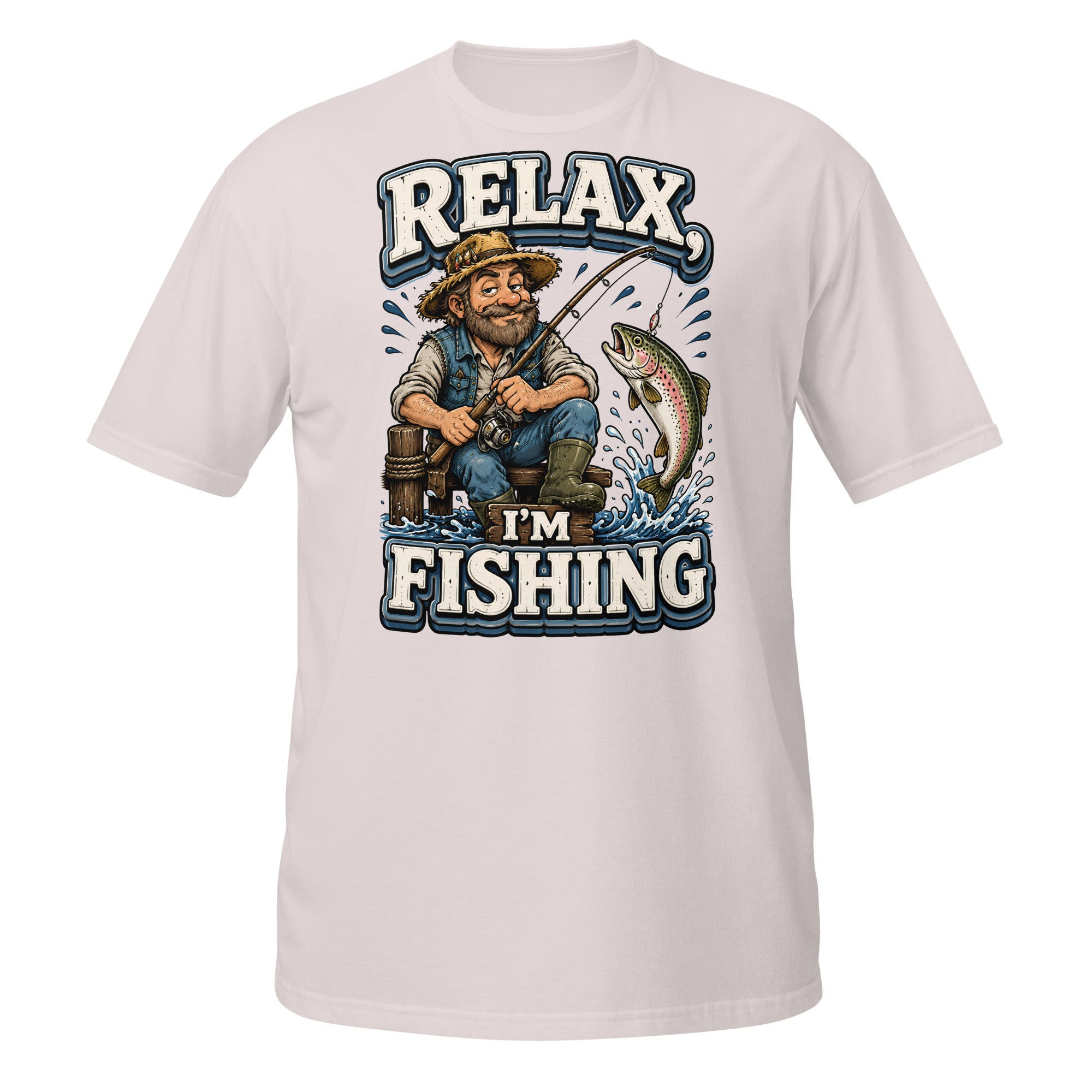 Relax I'm Fishing T-Shirt - Cute Vintage Trout Bass Fishing Lovers Graphic Tee by printfluence.net