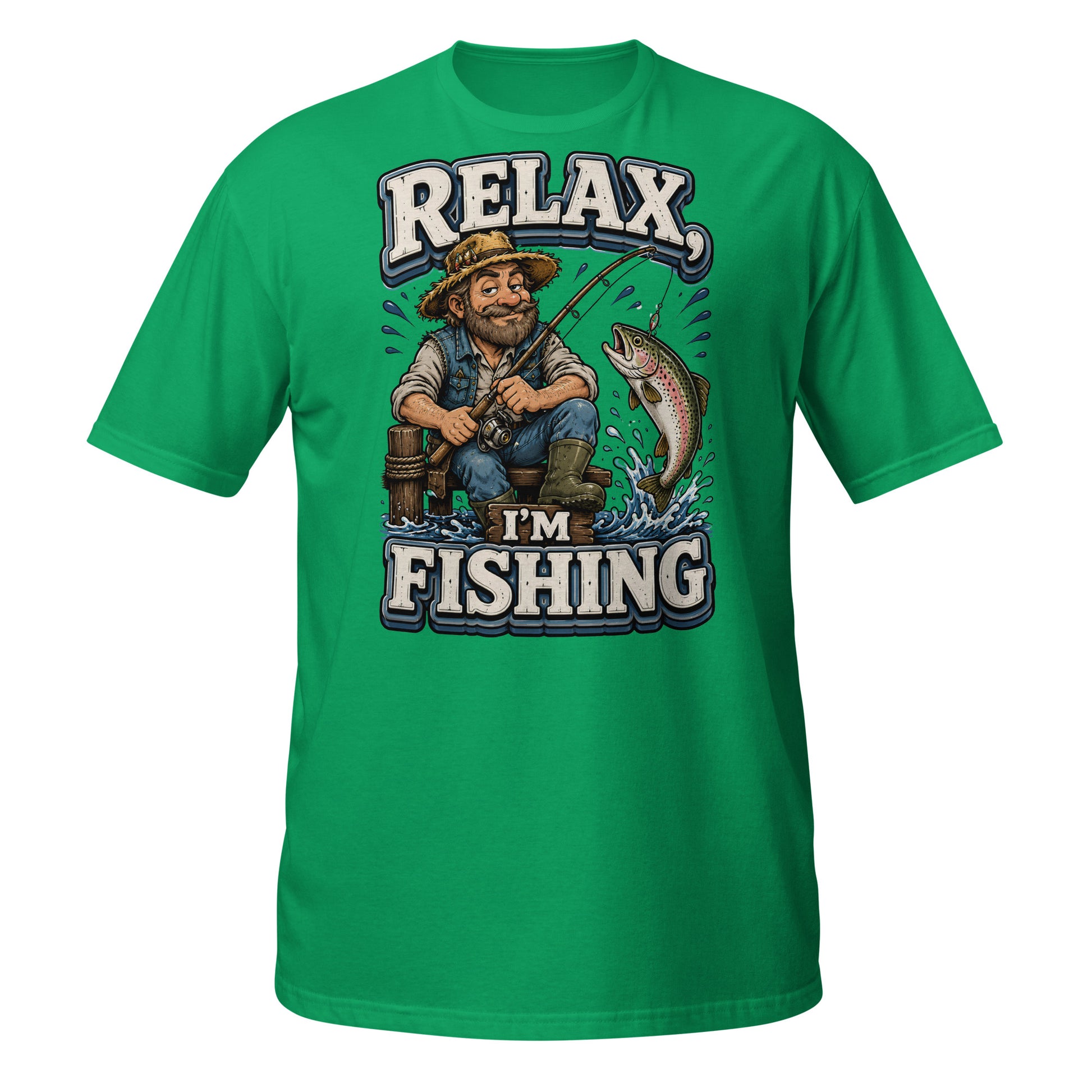 Relax I'm Fishing T-Shirt - Cute Vintage Trout Bass Fishing Lovers Graphic Tee by printfluence.net