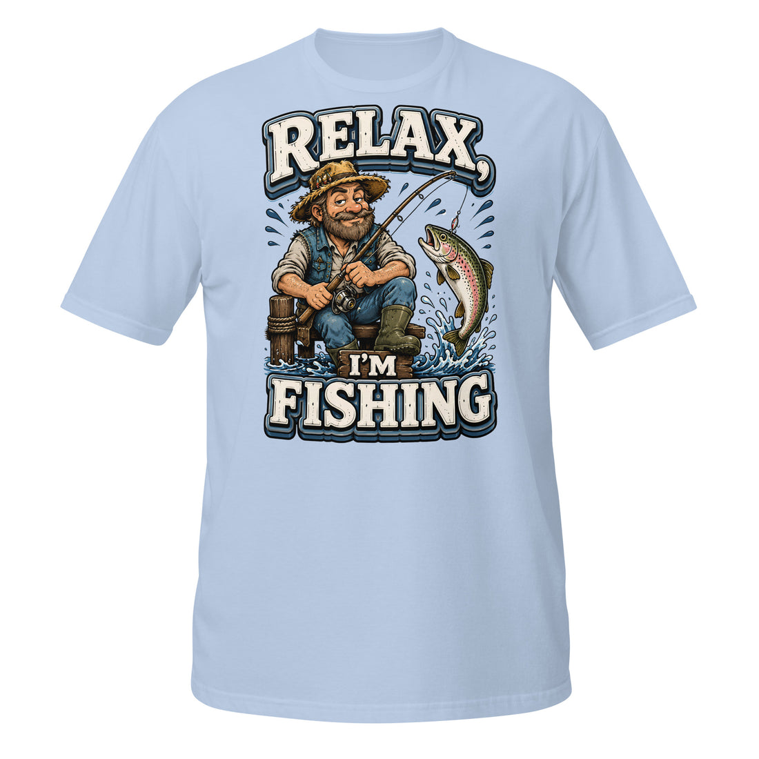 Relax I'm Fishing T-Shirt - Cute Vintage Trout Bass Fishing Lovers Graphic Tee by printfluence.net