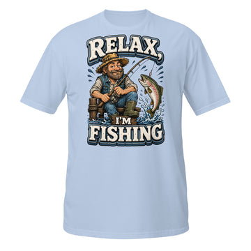 Relax I'm Fishing T-Shirt - Cute Vintage Trout Bass Fishing Lovers Graphic Tee by printfluence.net