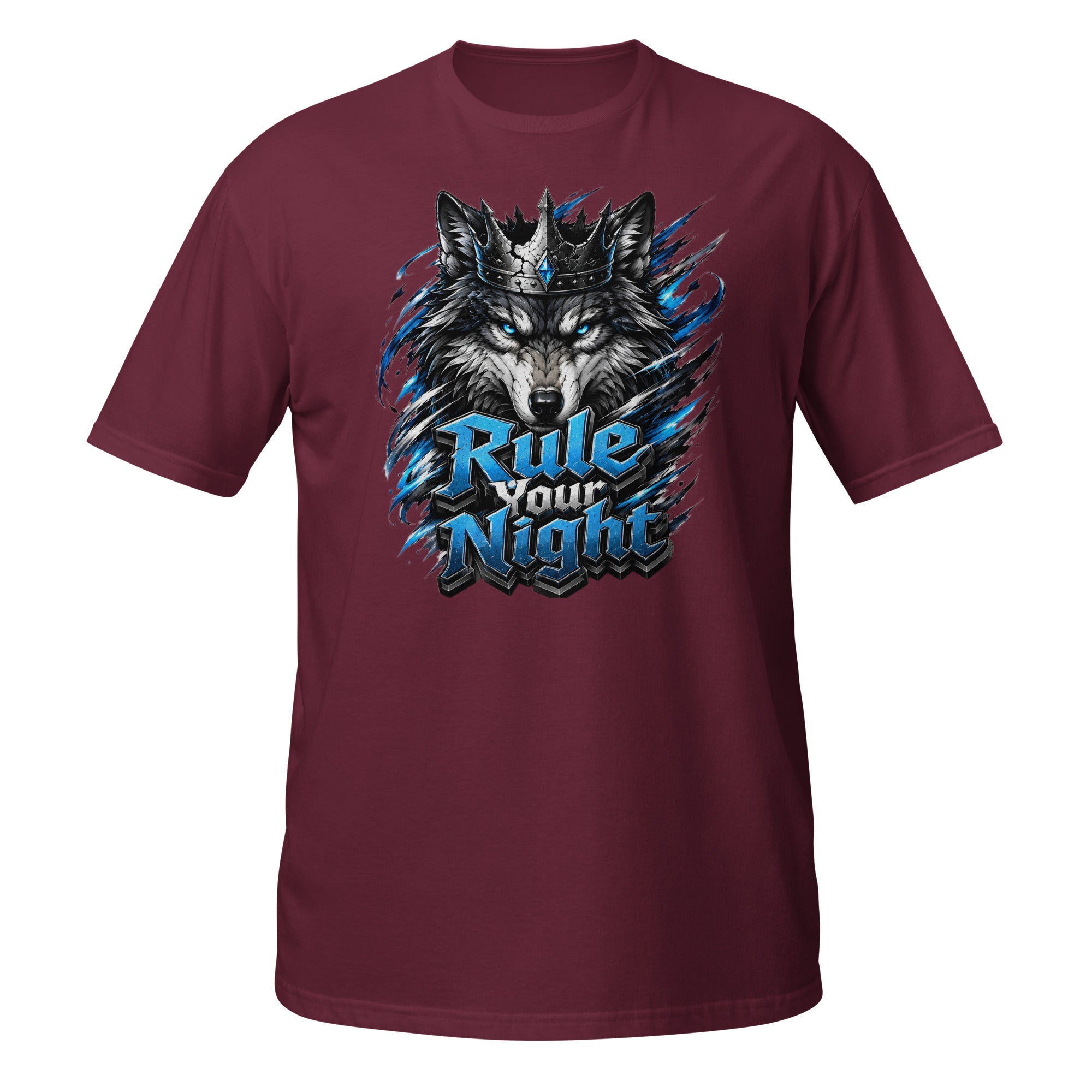 Short-Sleeve Unisex T-Shirt - Rule Your Night - Crowned Alpha Wolf by printfluence.net