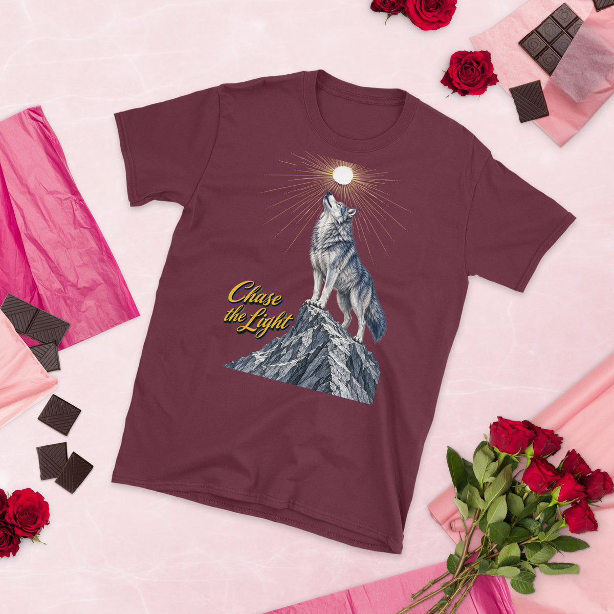 Inspirational Quotes Lovers | Unisex Basic Softstyle T-Shirt — Chase the Light by printfluence