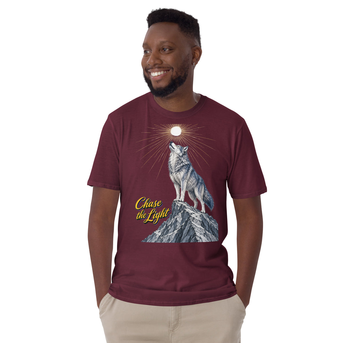 Inspirational Quotes Lovers | Unisex Basic Softstyle T-Shirt — Chase the Light by printfluence
