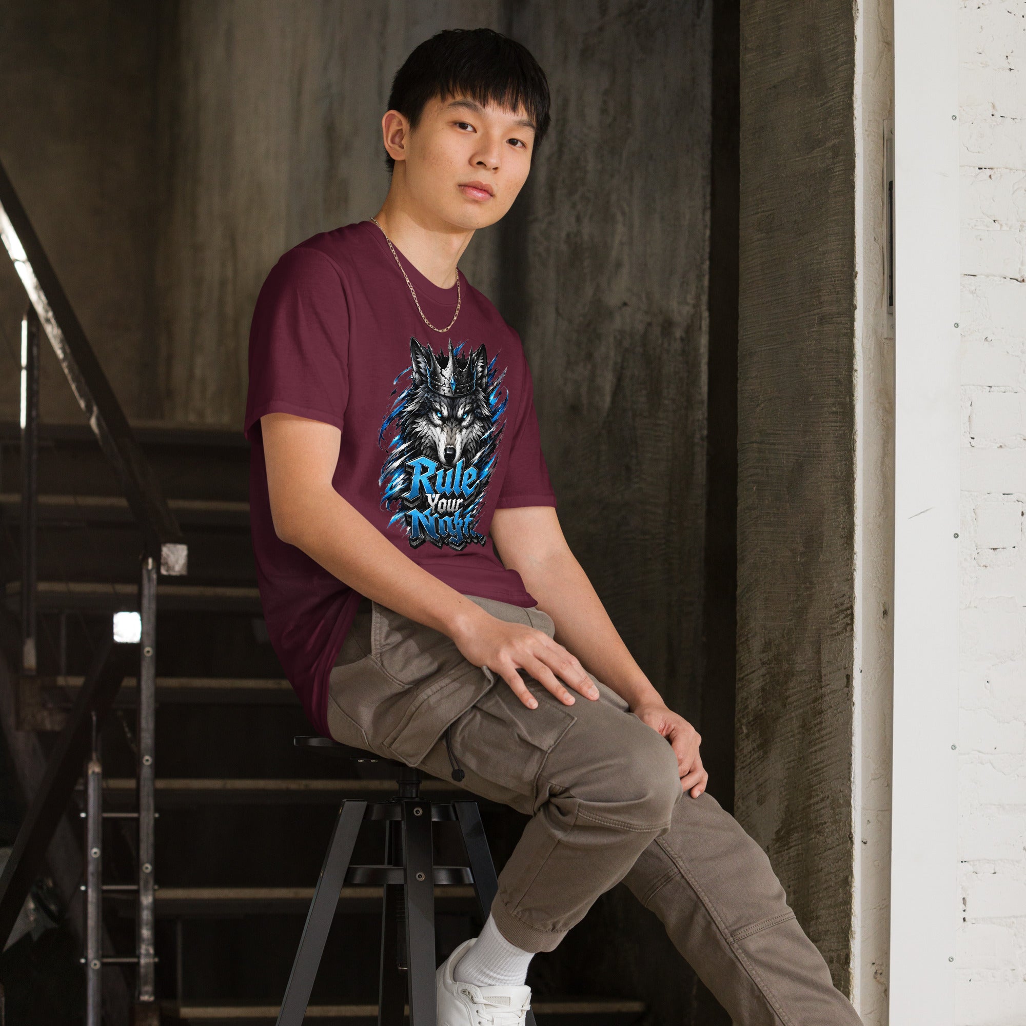 Short-Sleeve Unisex T-Shirt - Rule Your Night - Crowned Alpha Wolf by printfluence.net