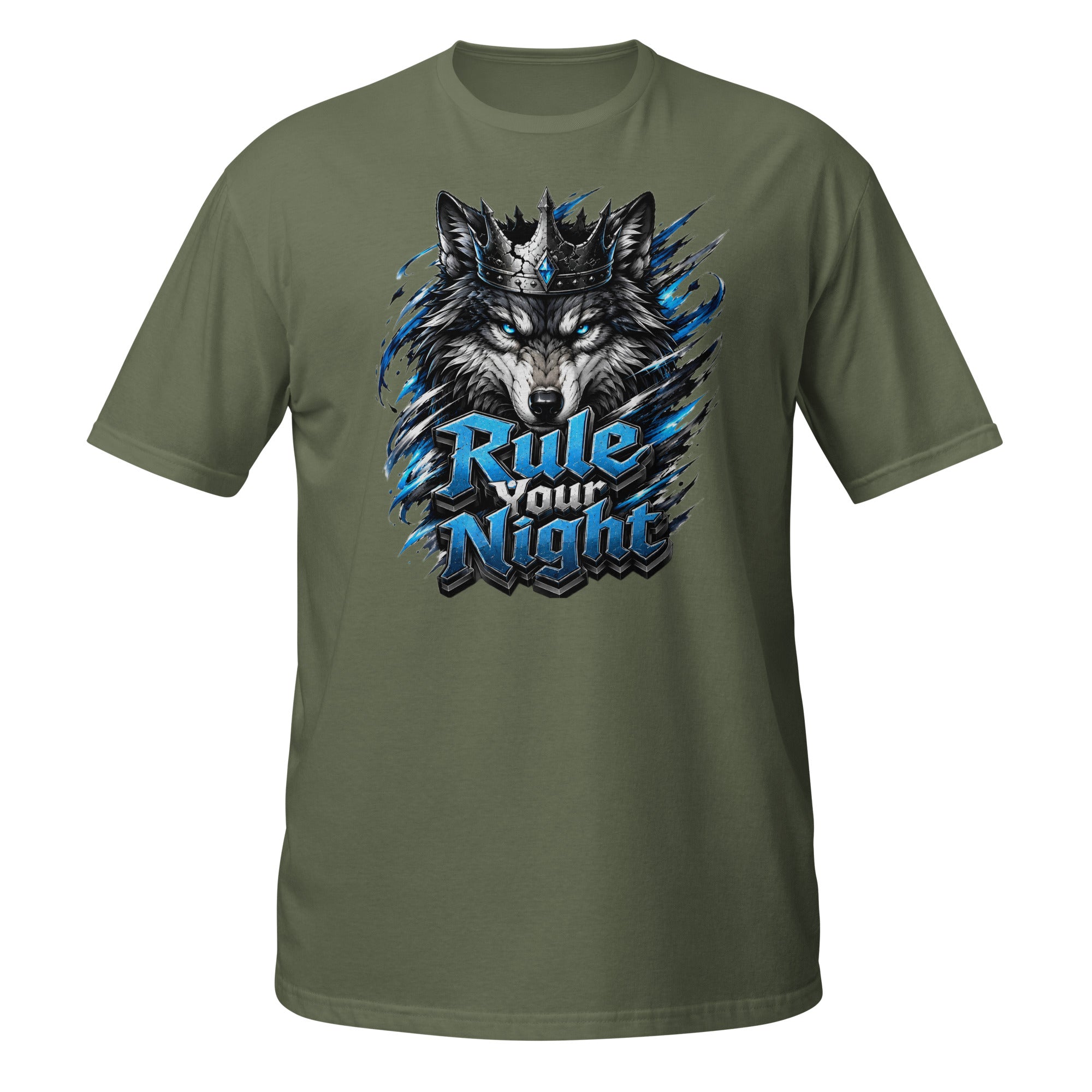 Short-Sleeve Unisex T-Shirt - Rule Your Night - Crowned Alpha Wolf by printfluence.net