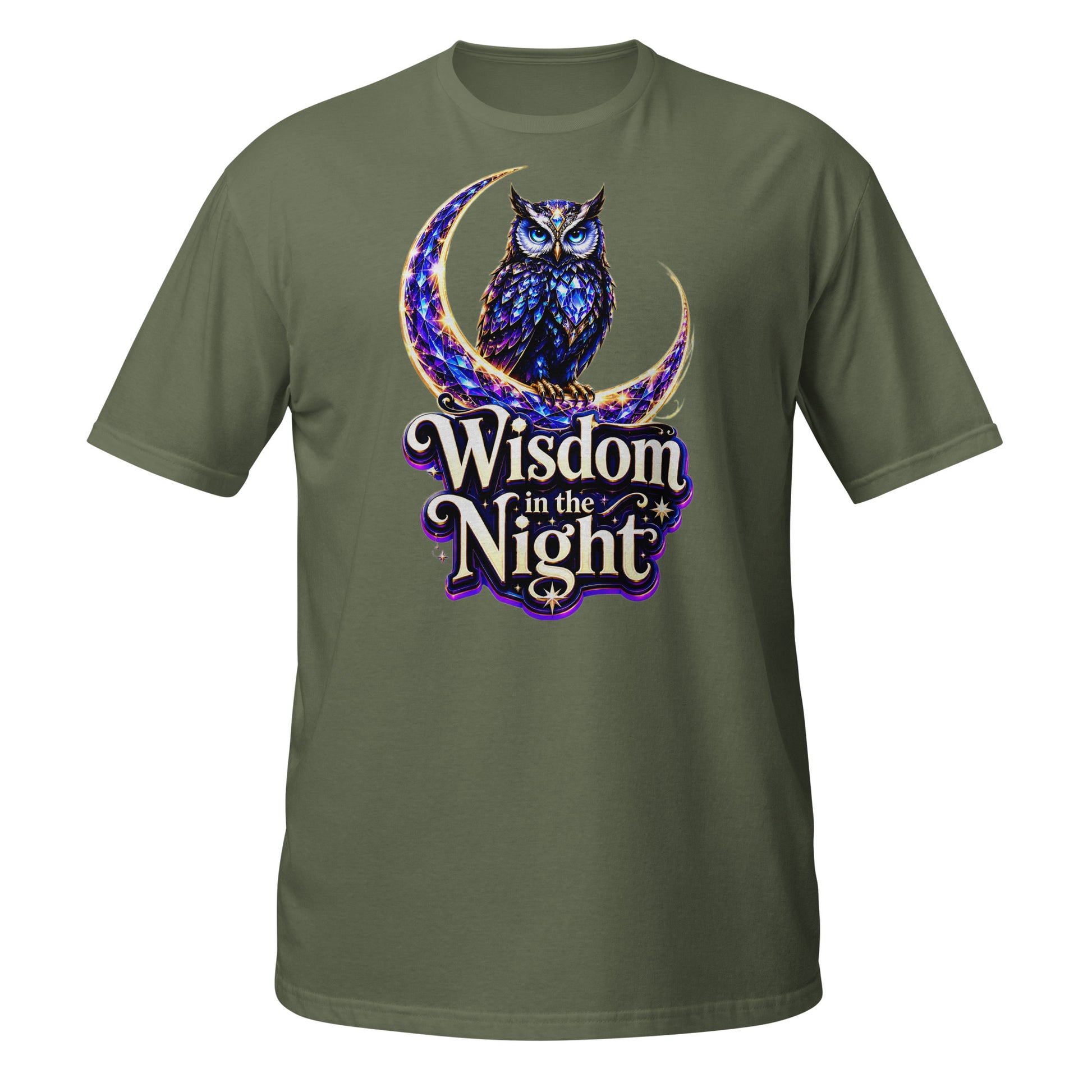 Short-Sleeve Unisex T-Shirt -Majestic Crystal Owl - Wisdom in the Night Premium Graphic Design by printfluence.net