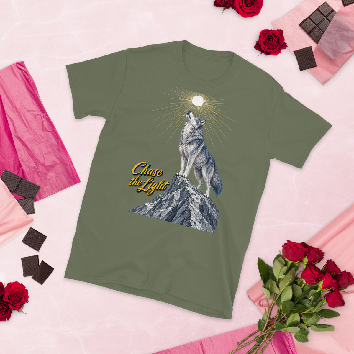Inspirational Quotes Lovers | Unisex Basic Softstyle T-Shirt — Chase the Light by printfluence