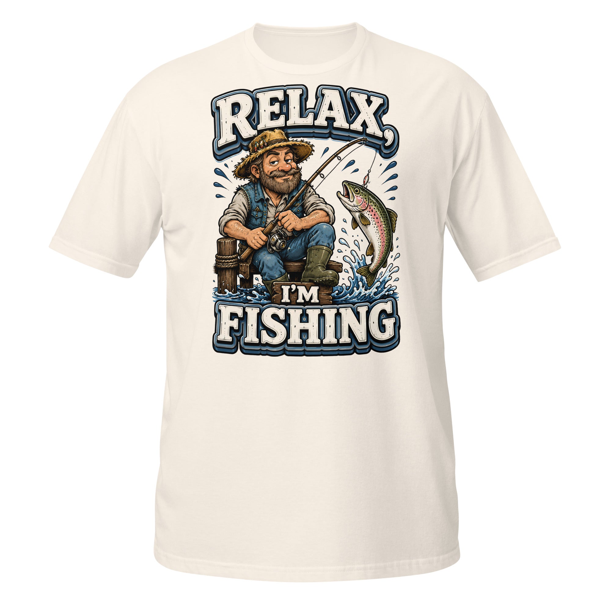 Relax I'm Fishing T-Shirt - Cute Vintage Trout Bass Fishing Lovers Graphic Tee by printfluence.net