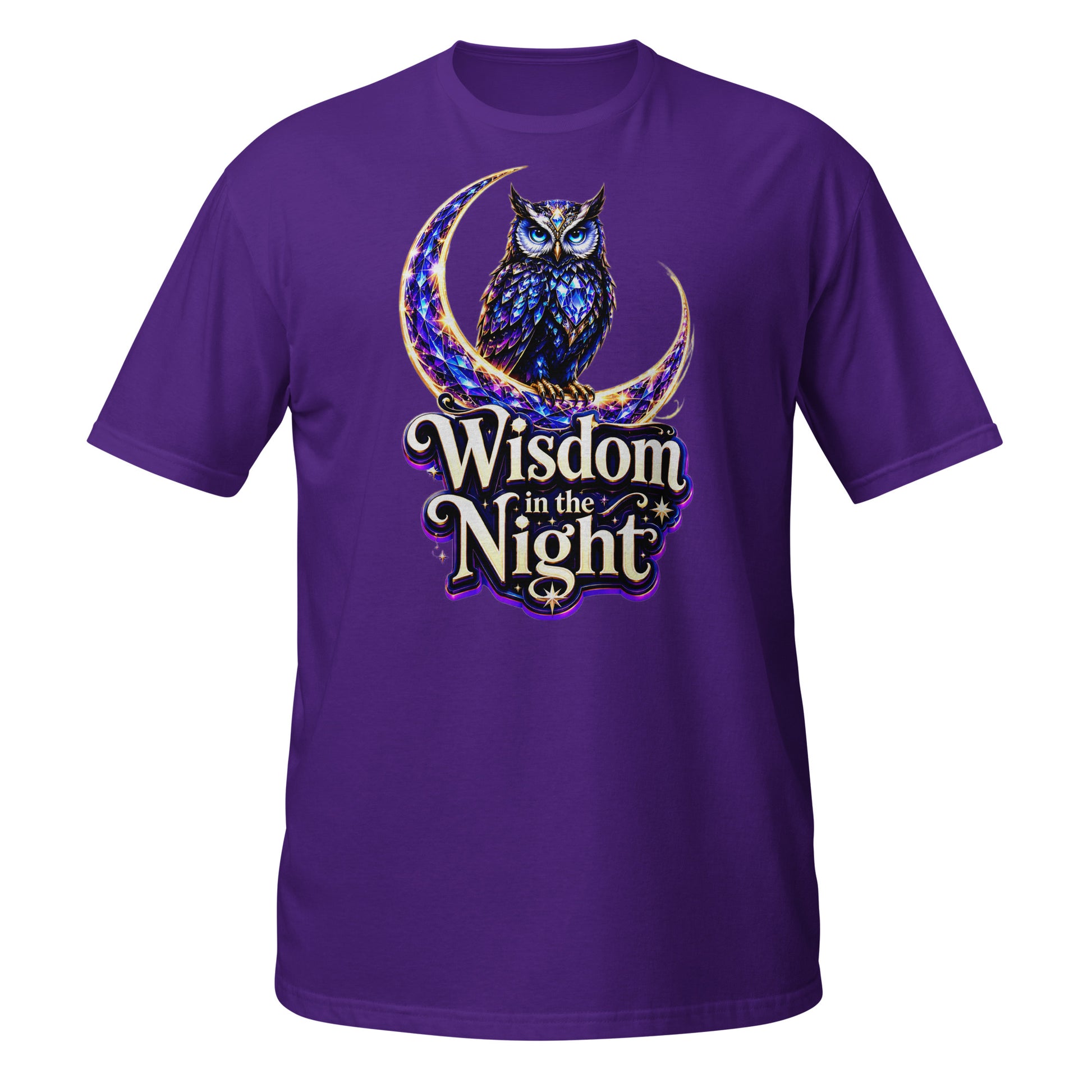 Short-Sleeve Unisex T-Shirt -Majestic Crystal Owl - Wisdom in the Night Premium Graphic Design by printfluence.net