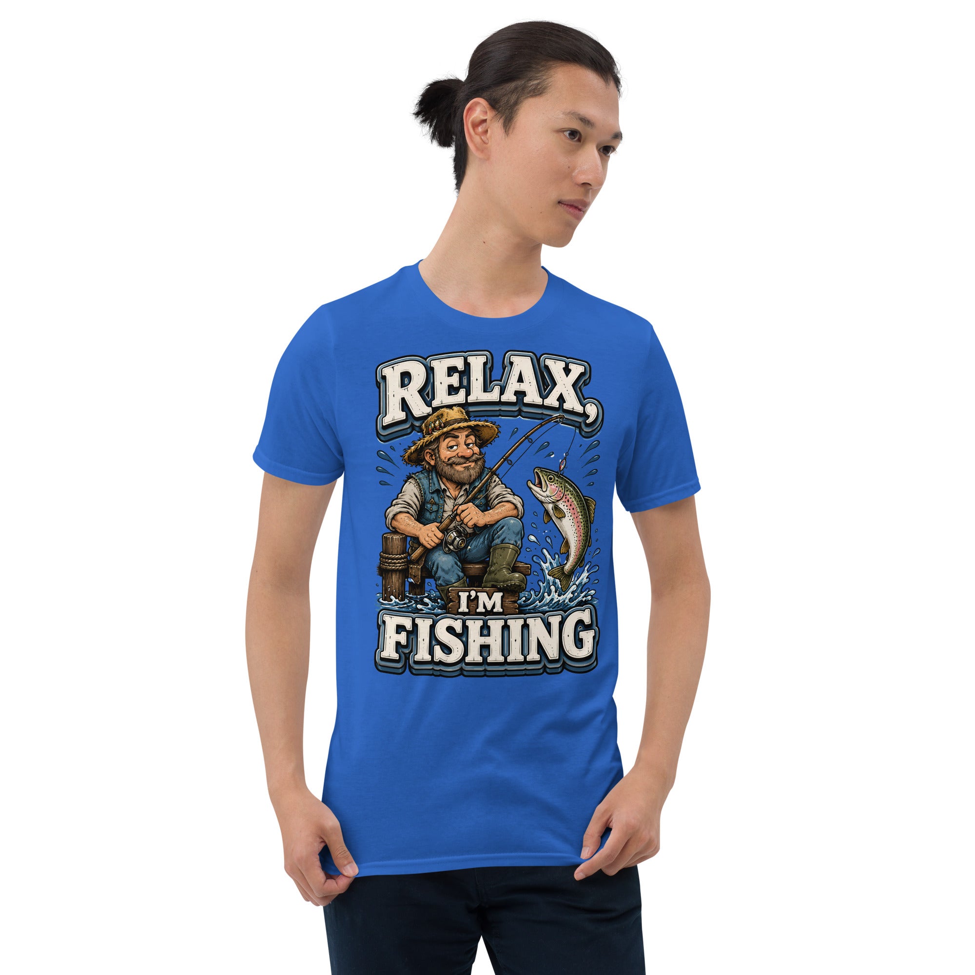 Relax I'm Fishing T-Shirt - Cute Vintage Trout Bass Fishing Lovers Graphic Tee by printfluence.net