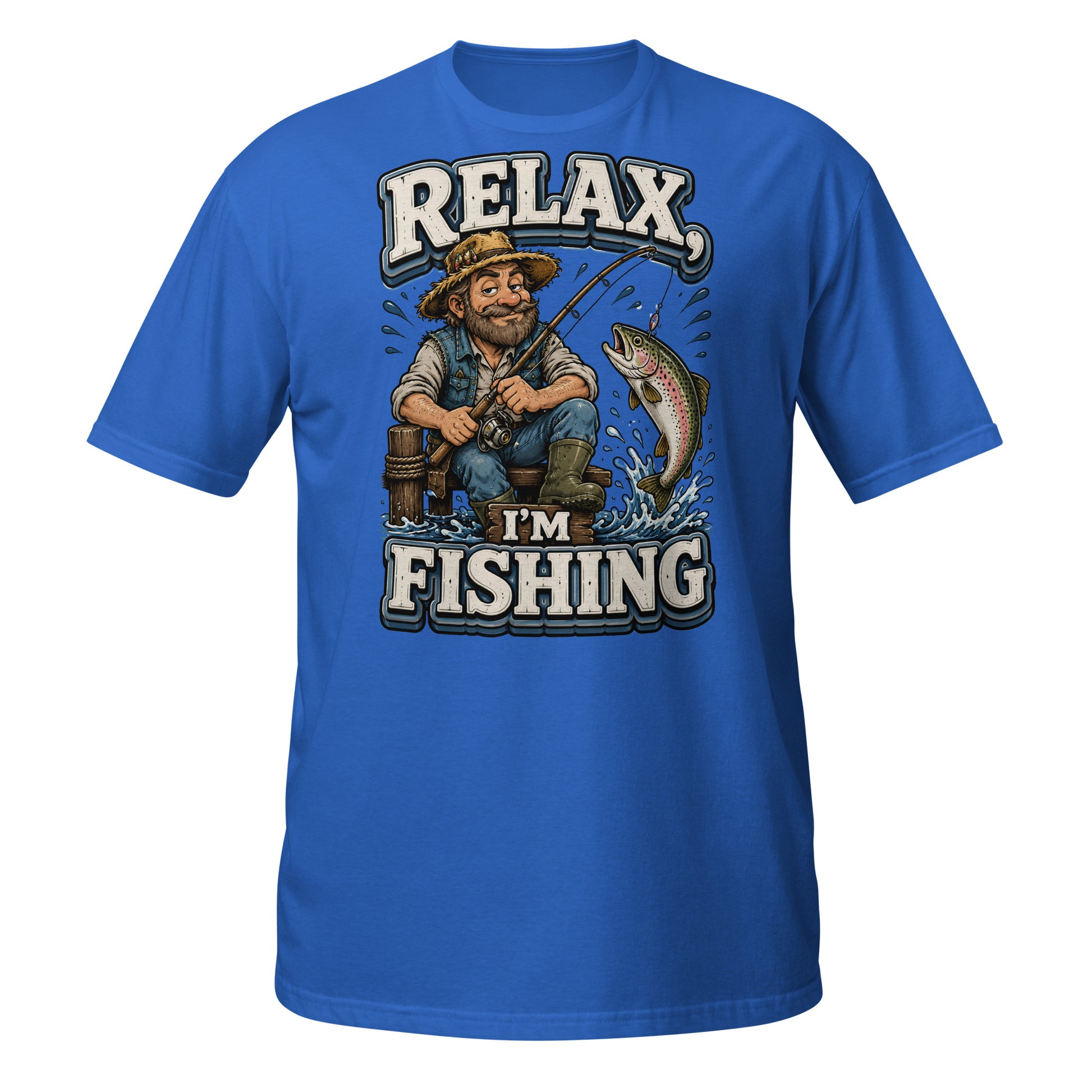 Relax I'm Fishing T-Shirt - Cute Vintage Trout Bass Fishing Lovers Graphic Tee by printfluence.net