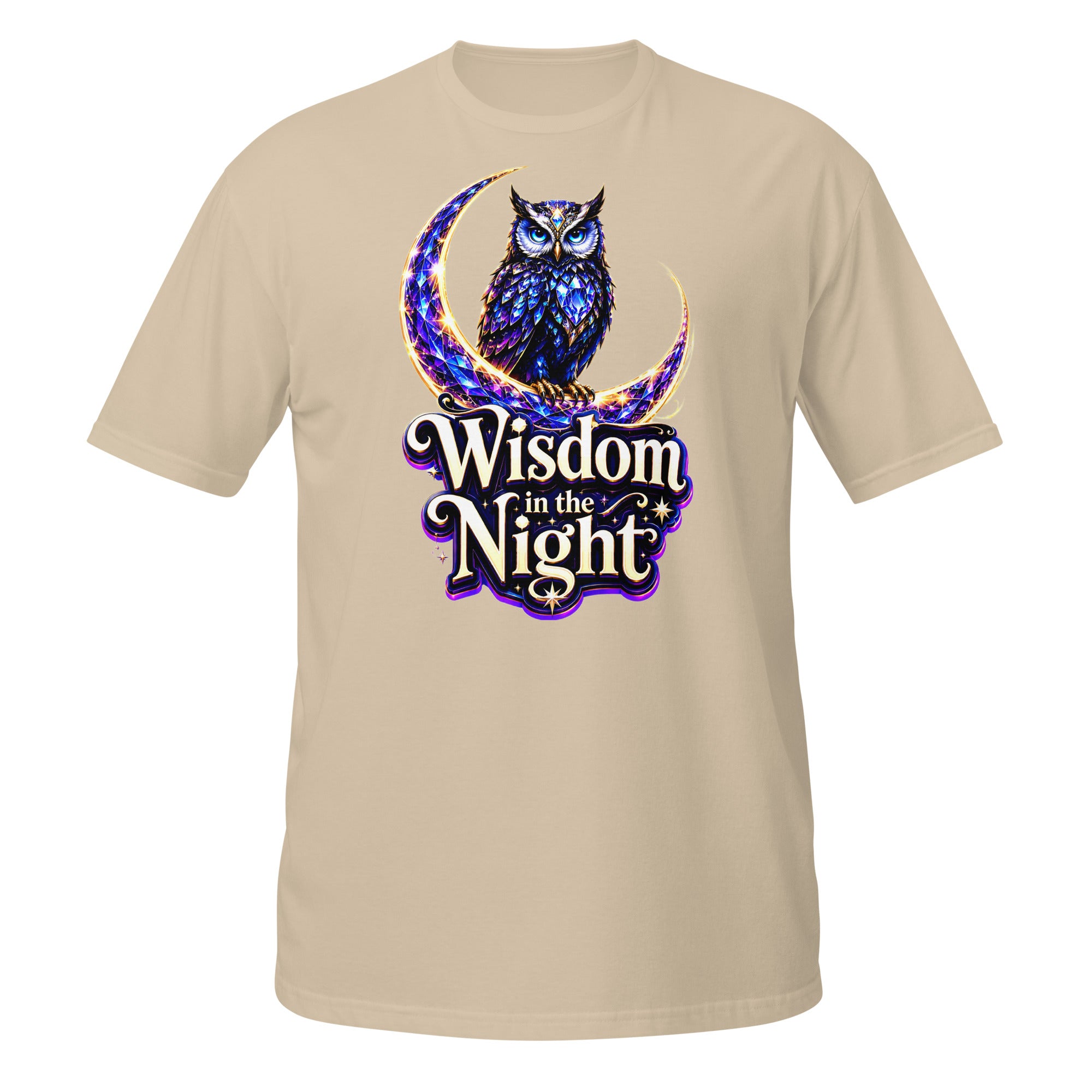 Short-Sleeve Unisex T-Shirt -Majestic Crystal Owl - Wisdom in the Night Premium Graphic Design by printfluence.net