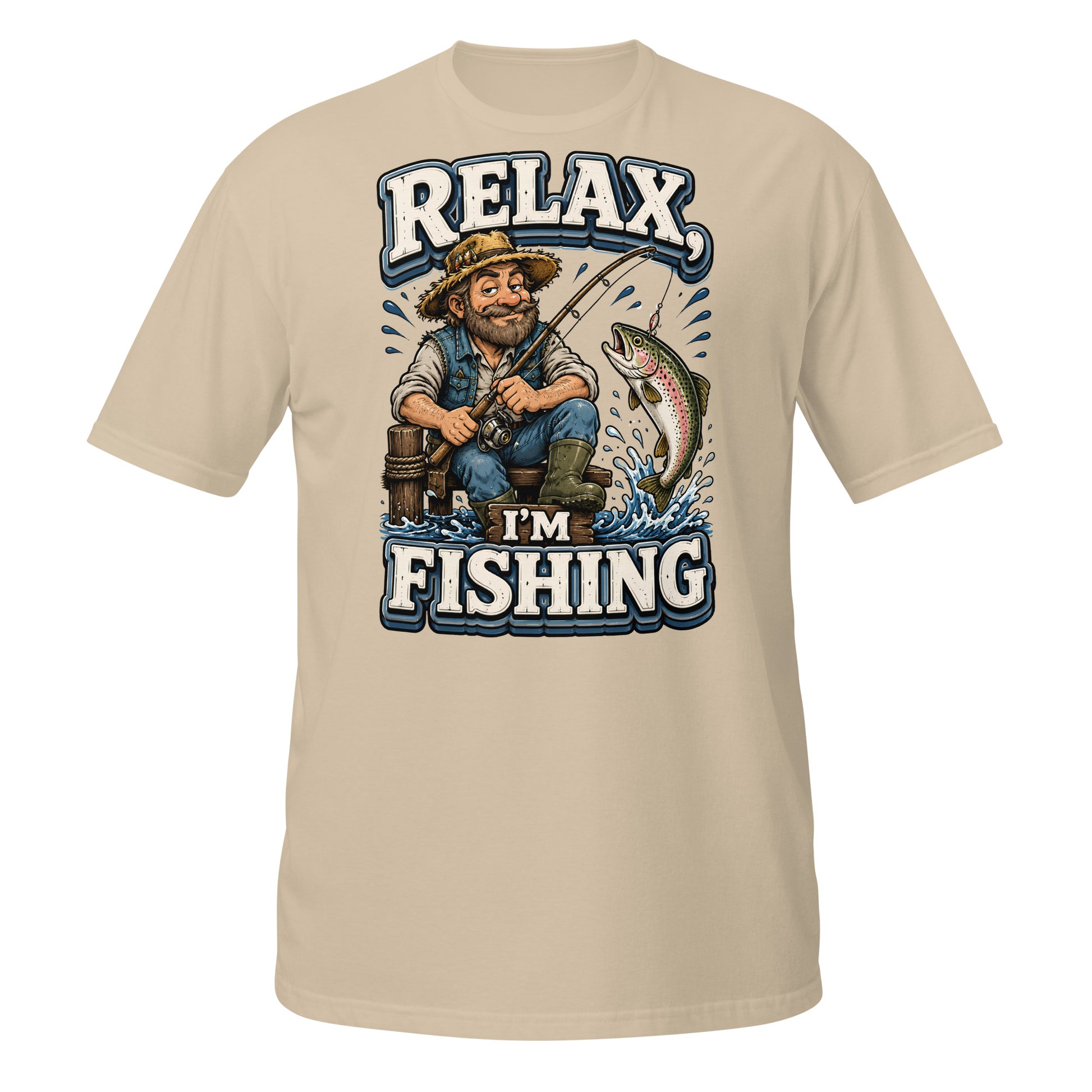 Relax I'm Fishing T-Shirt - Cute Vintage Trout Bass Fishing Lovers Graphic Tee by printfluence.net