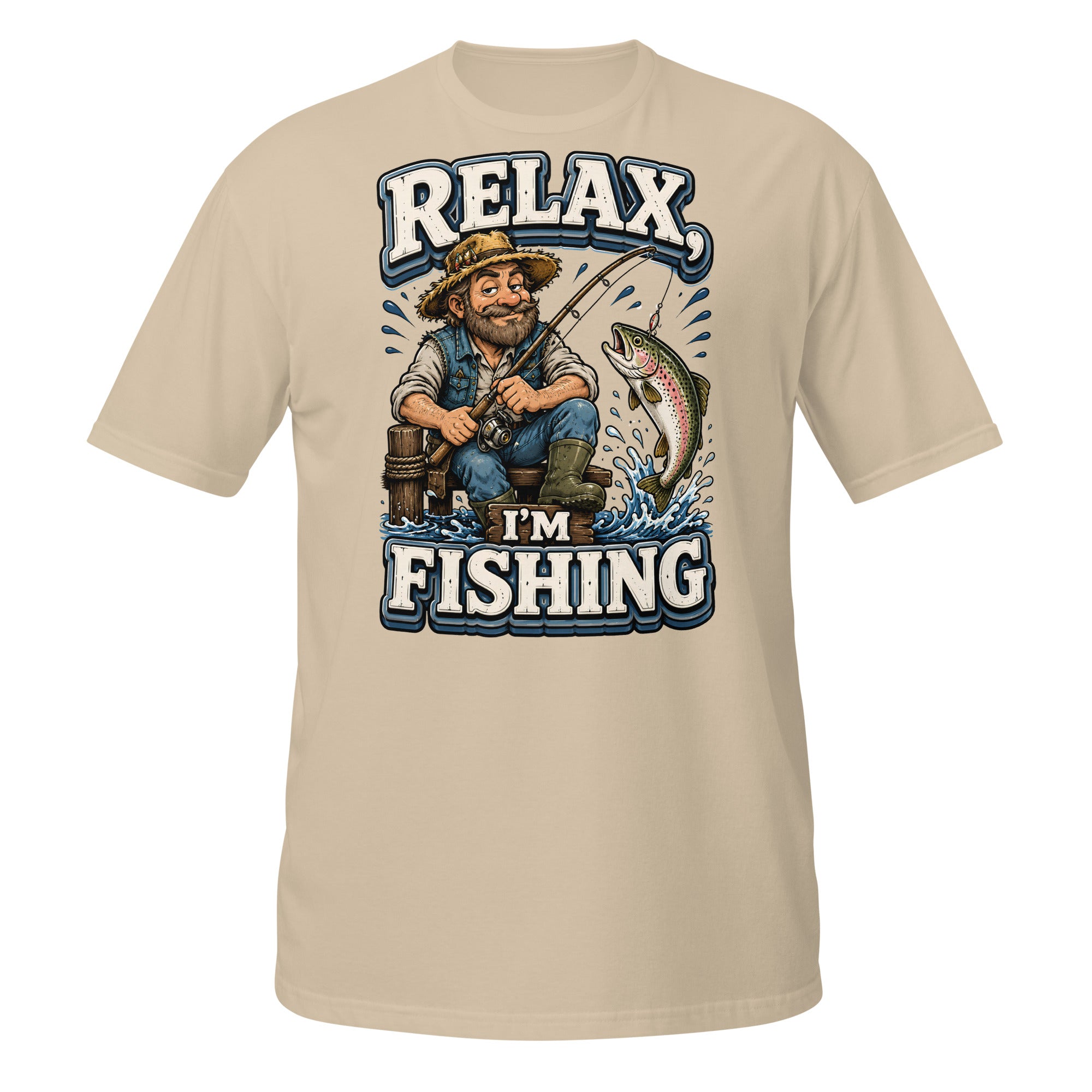 Relax I'm Fishing T-Shirt - Cute Vintage Trout Bass Fishing Lovers Graphic Tee by printfluence.net