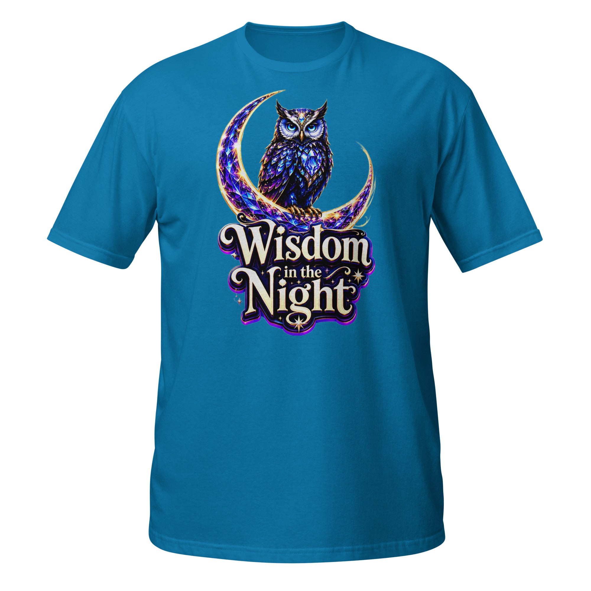 Short-Sleeve Unisex T-Shirt -Majestic Crystal Owl - Wisdom in the Night Premium Graphic Design by printfluence.net