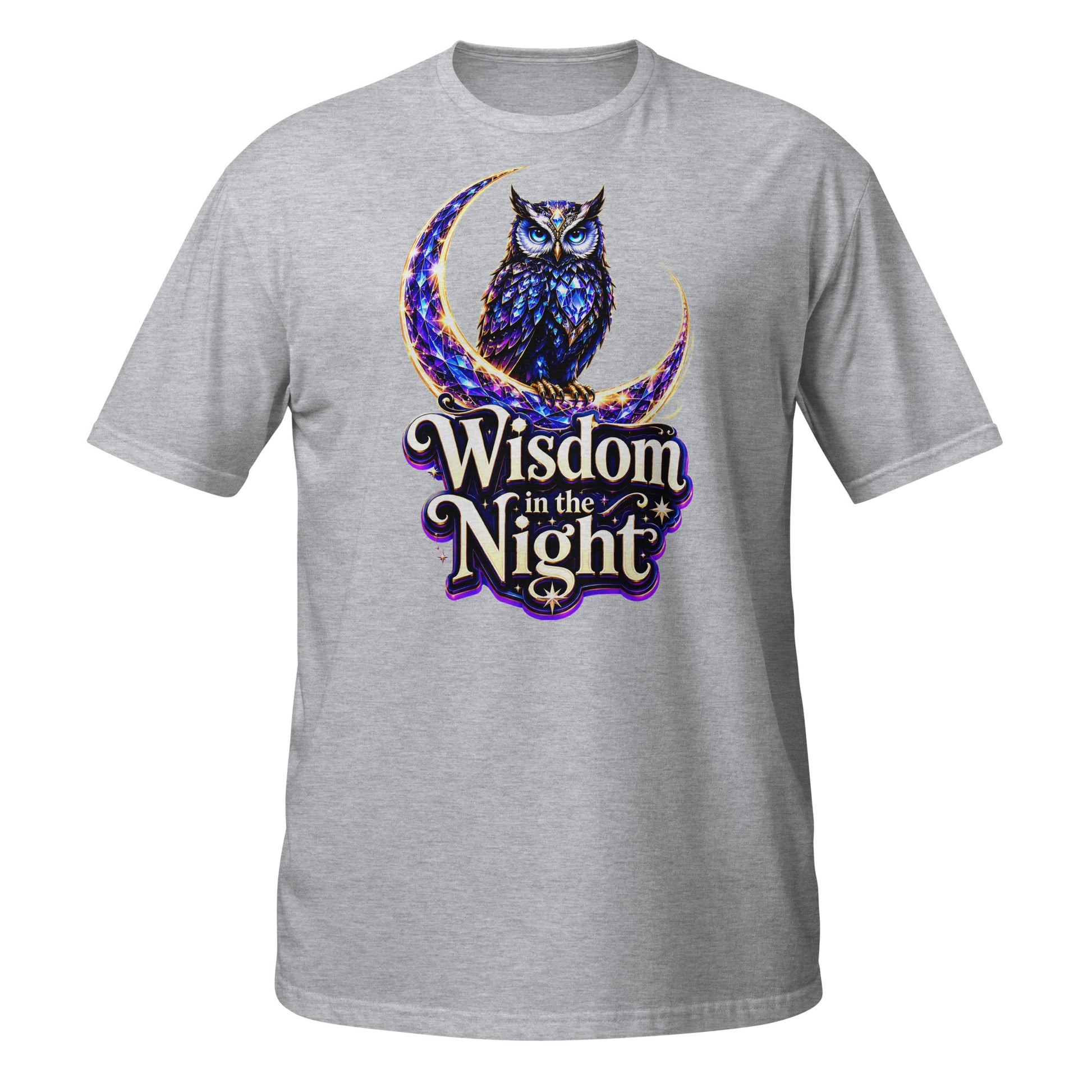 Short-Sleeve Unisex T-Shirt -Majestic Crystal Owl - Wisdom in the Night Premium Graphic Design by printfluence.net