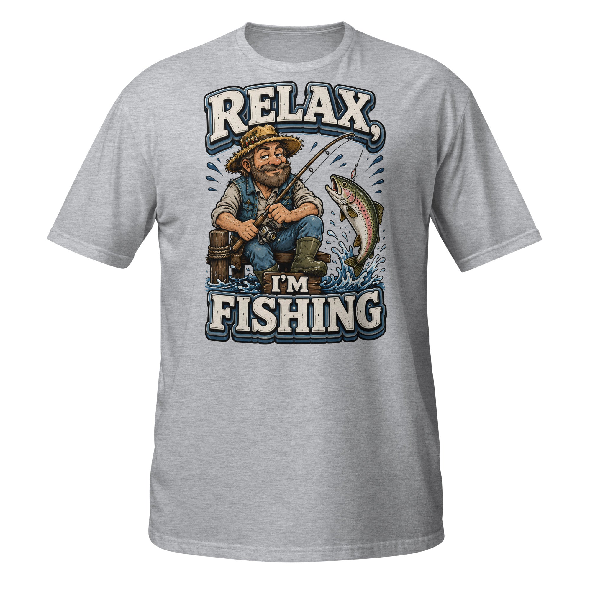 Relax I'm Fishing T-Shirt - Cute Vintage Trout Bass Fishing Lovers Graphic Tee by printfluence.net