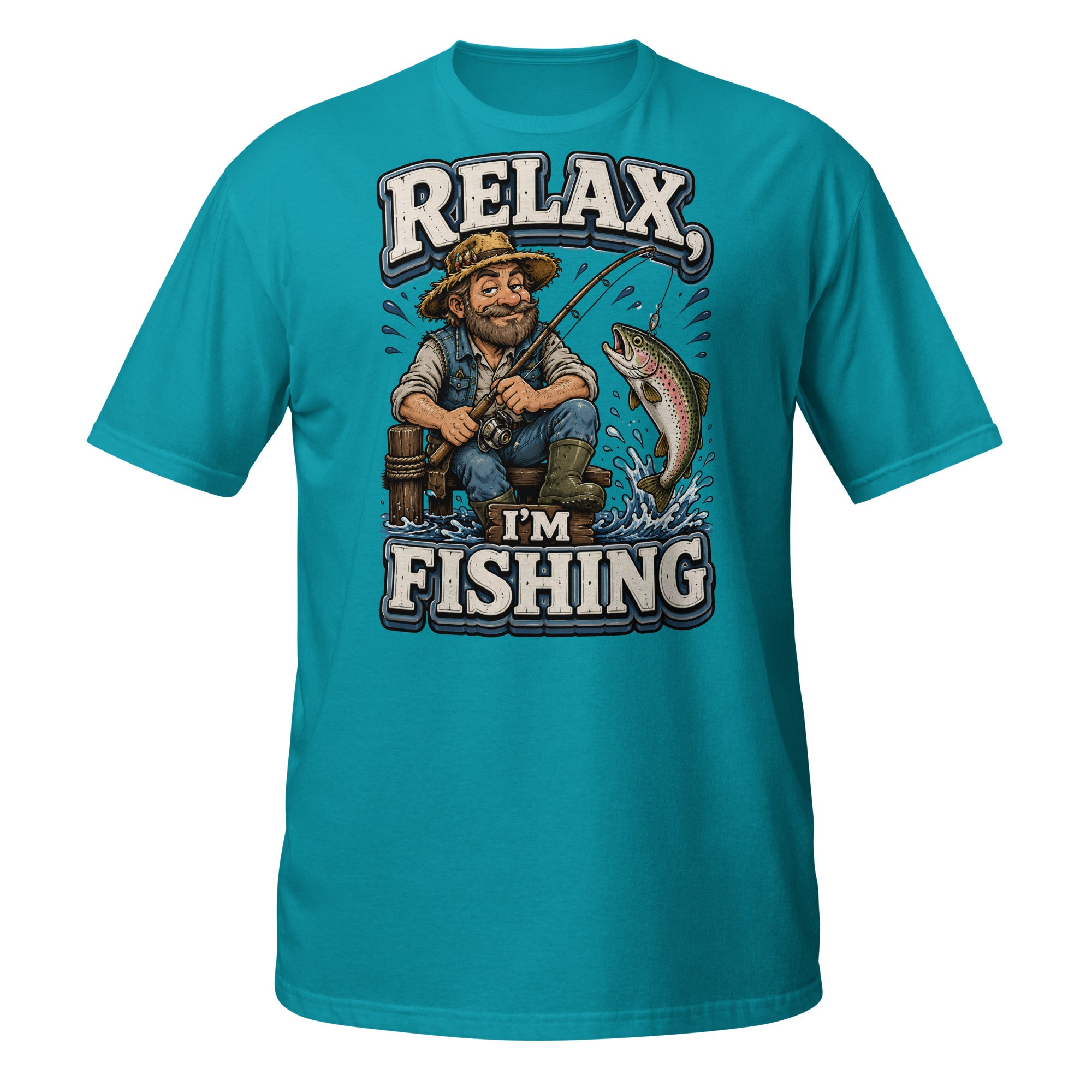 Relax I'm Fishing T-Shirt - Cute Vintage Trout Bass Fishing Lovers Graphic Tee by printfluence.net