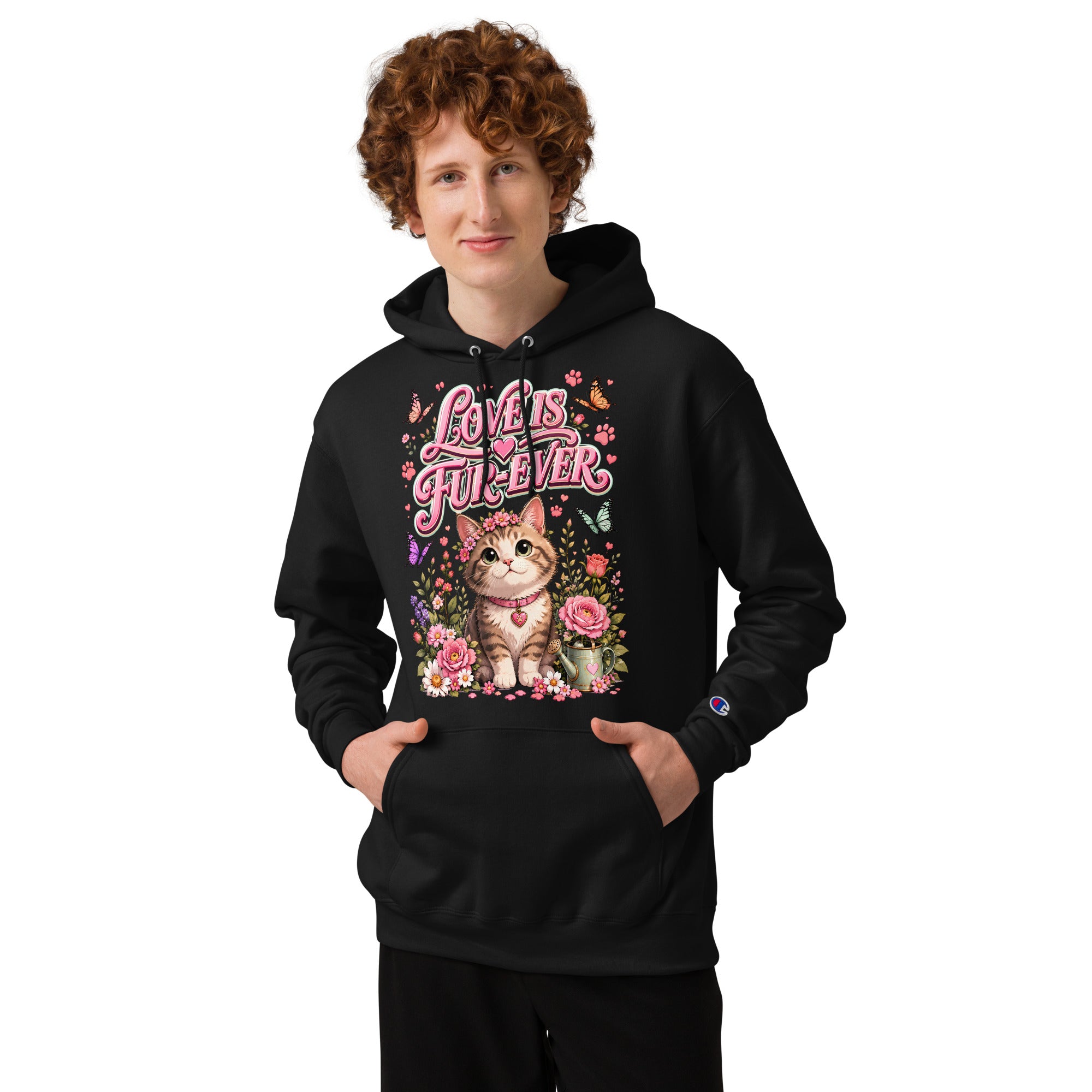 Elite Love Is Fur-Ever - Premium Luxury Champion Hoodie for Cat Lovers by printfluence.net