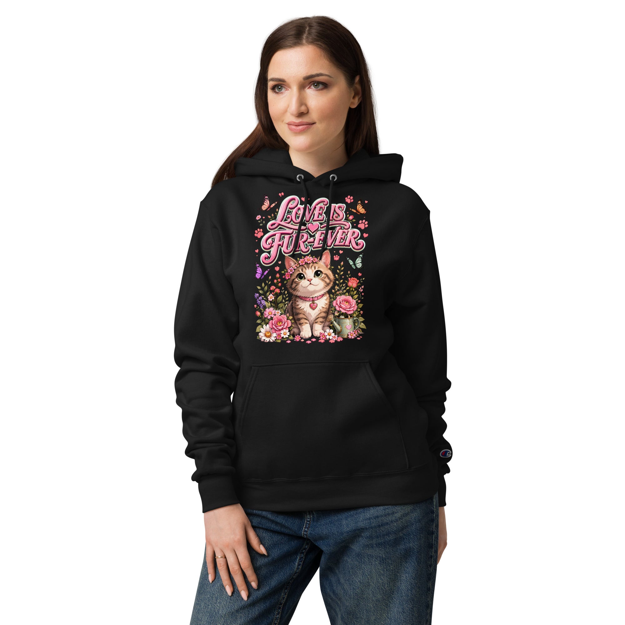 Elite Love Is Fur-Ever - Premium Luxury Champion Hoodie for Cat Lovers by printfluence.net