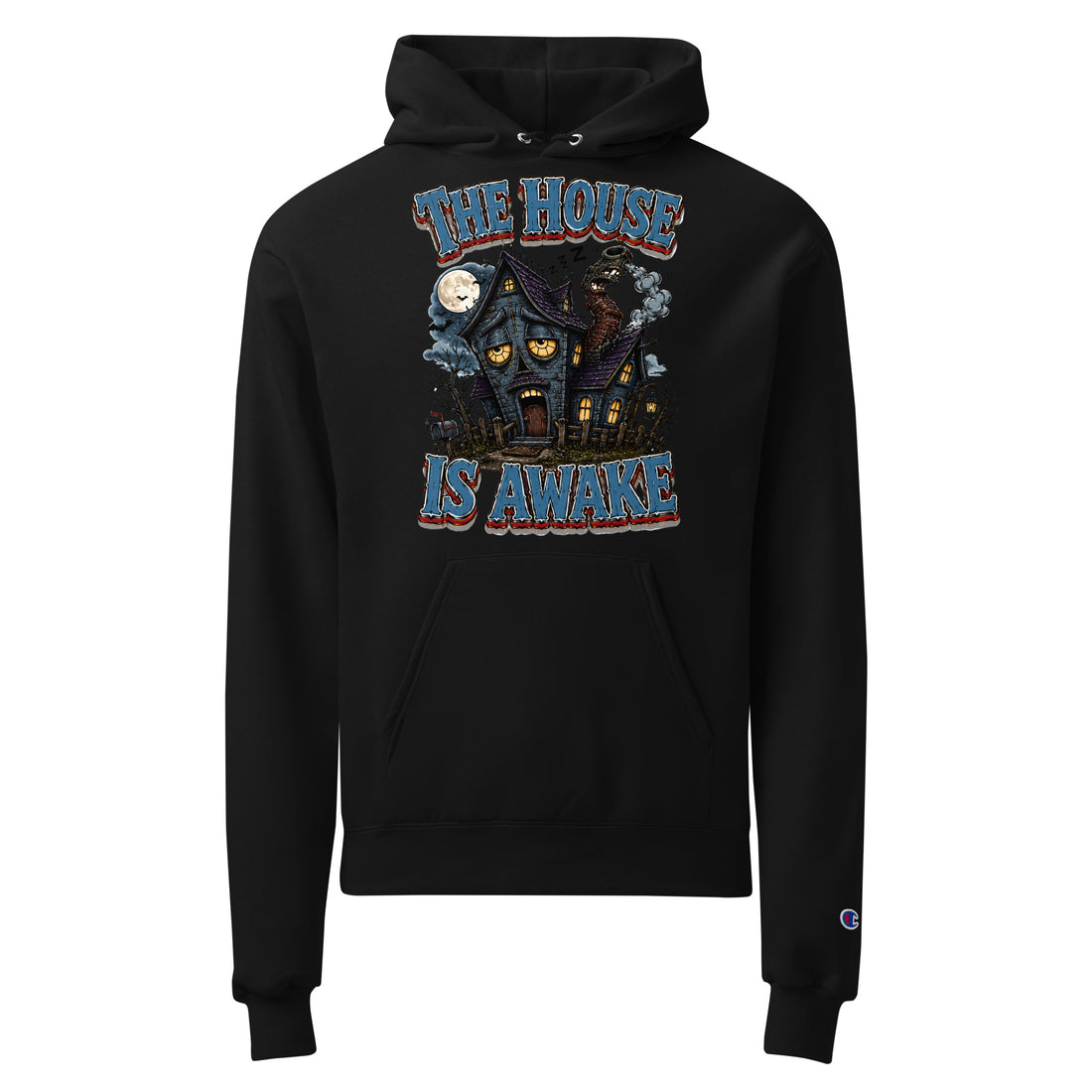 The House Is Awake Champion Hoodie - Gothic Horror & Mystery Pullover by printfluence.net
