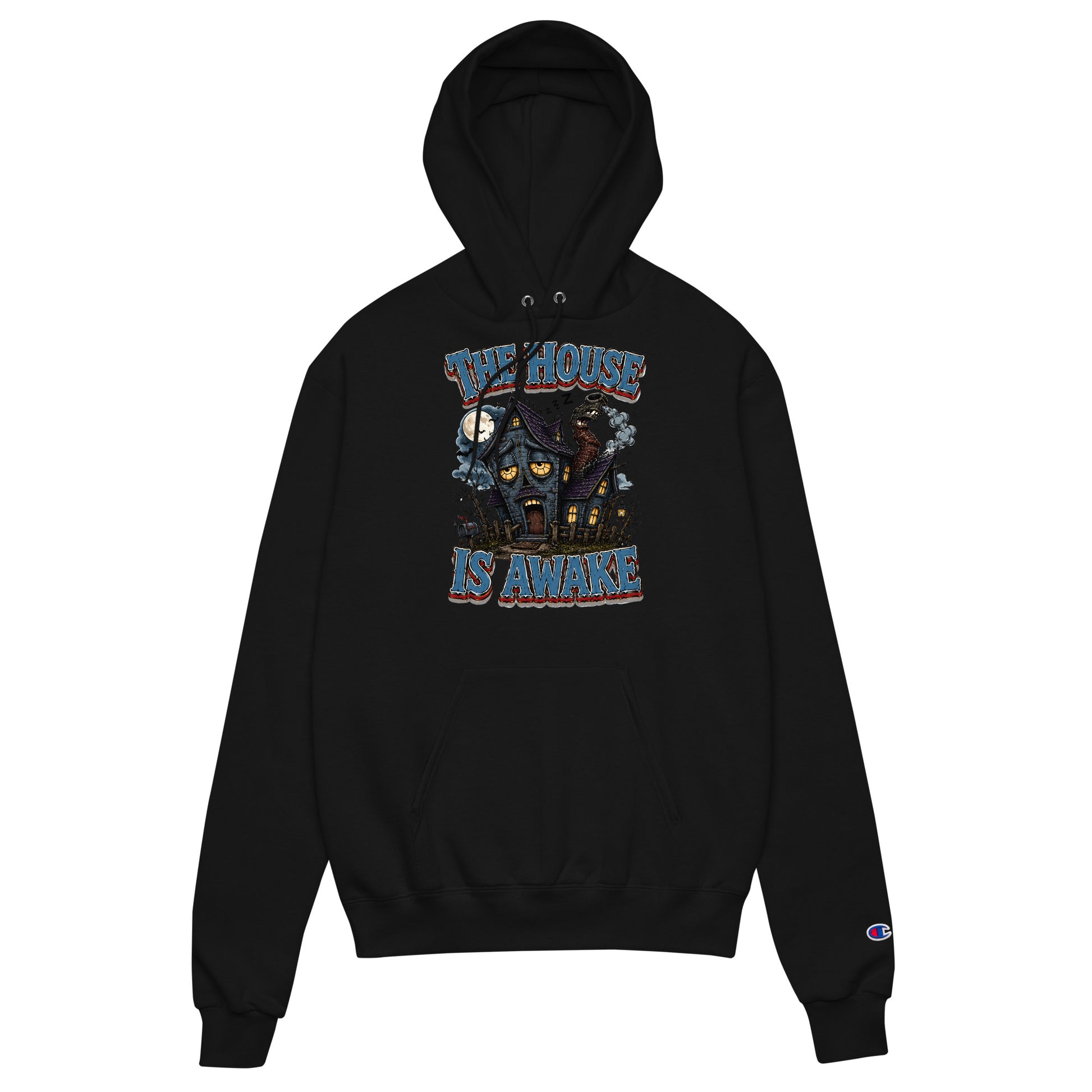 The House Is Awake Champion Hoodie - Gothic Horror & Mystery Pullover by printfluence.net
