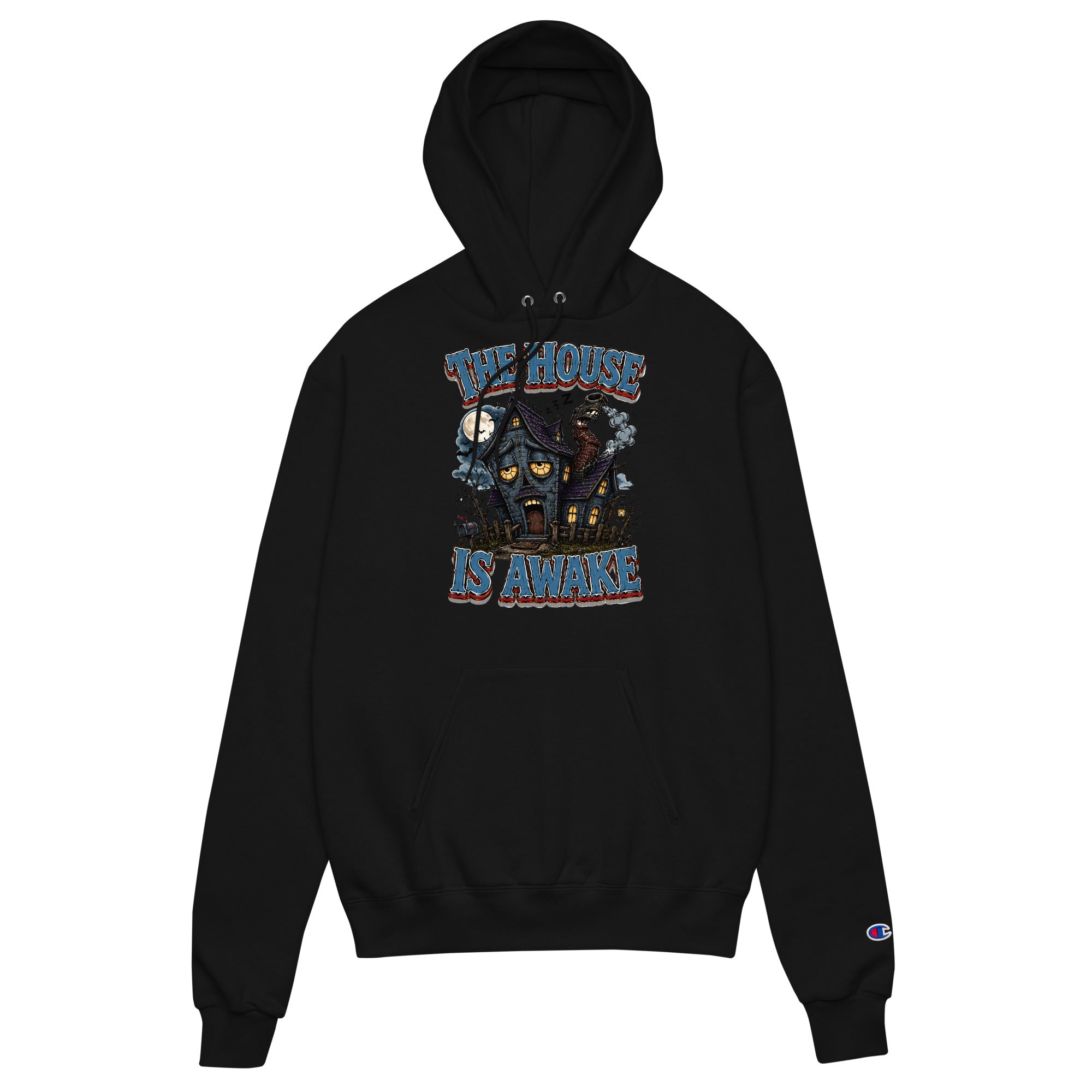 The House Is Awake Champion Hoodie - Gothic Horror & Mystery Pullover by printfluence.net