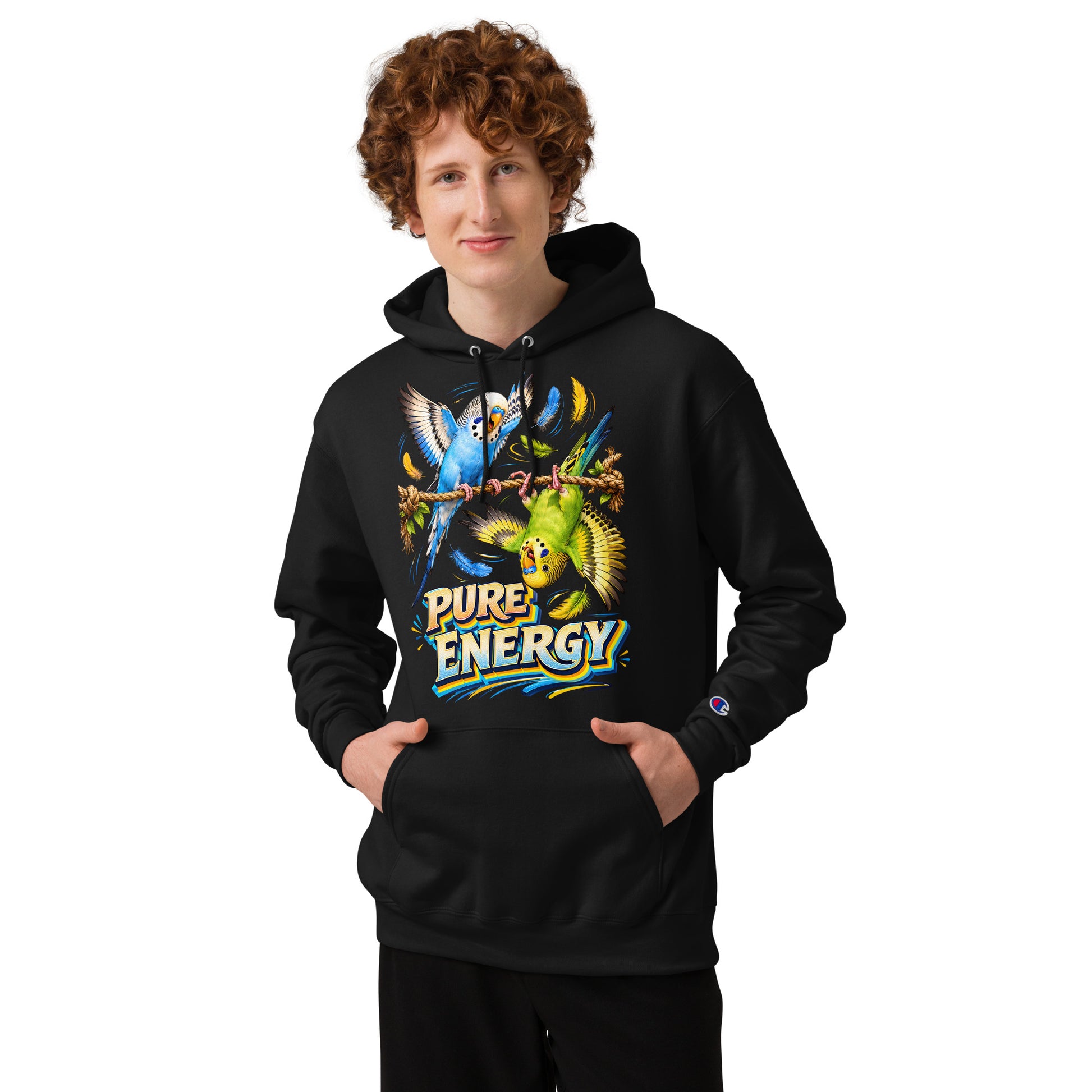 Budgie Lovers Pure Energy Champion Athletic Hoodie H-12 by printfluence.net