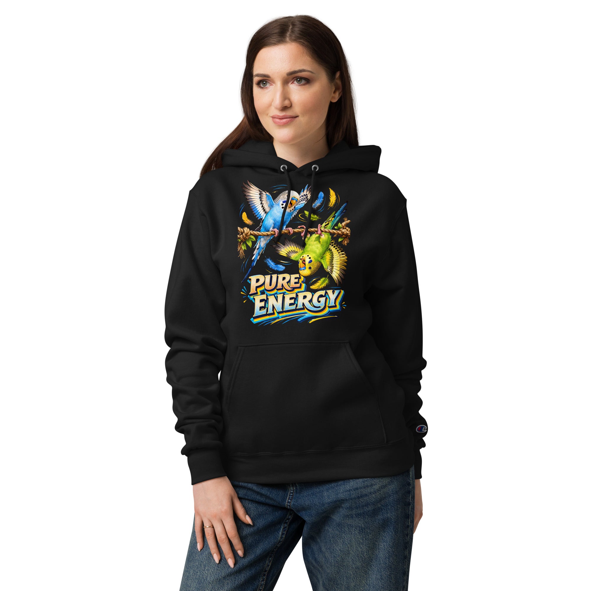 Budgie Lovers Pure Energy Champion Athletic Hoodie H-12 by printfluence.net