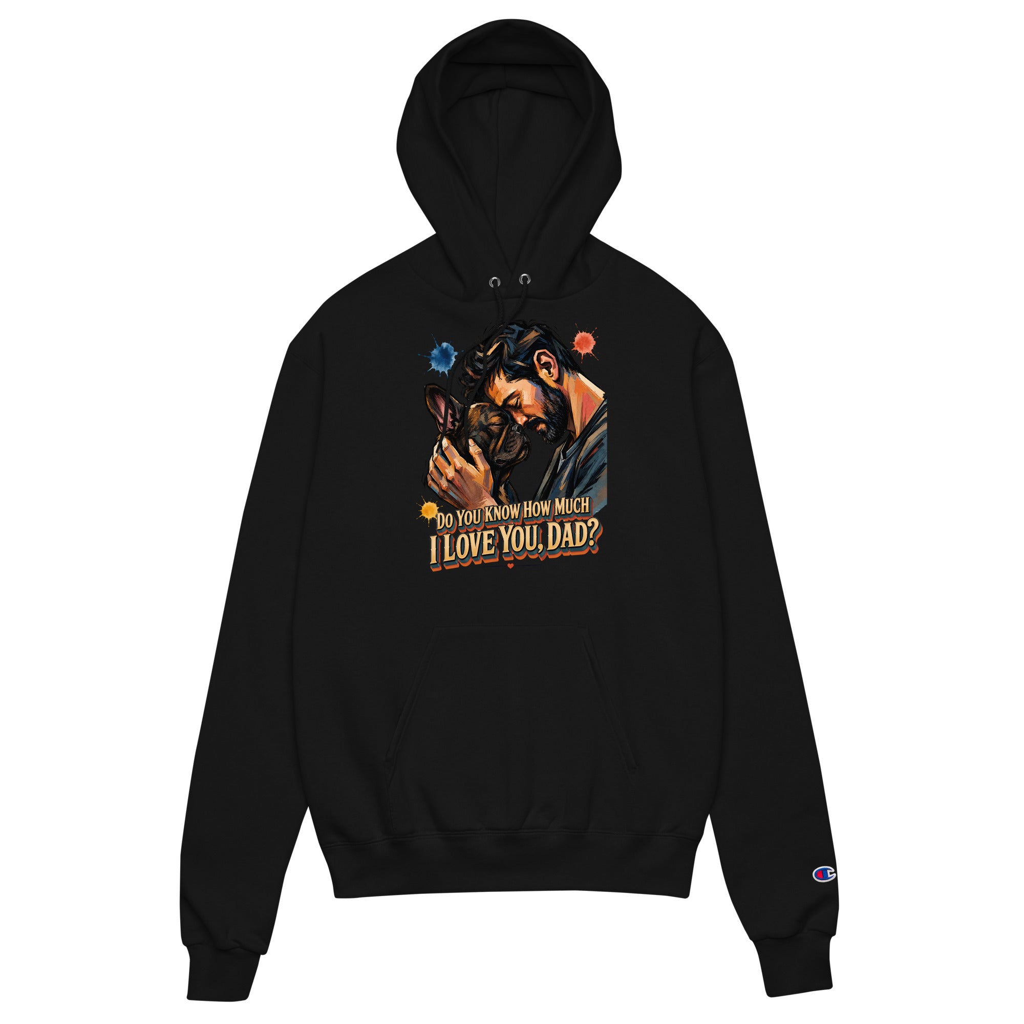 Frenchie Dad Champion Hoodie - Unisex Premium French Bulldog Lovers Pullover H-12 by printfluence.net