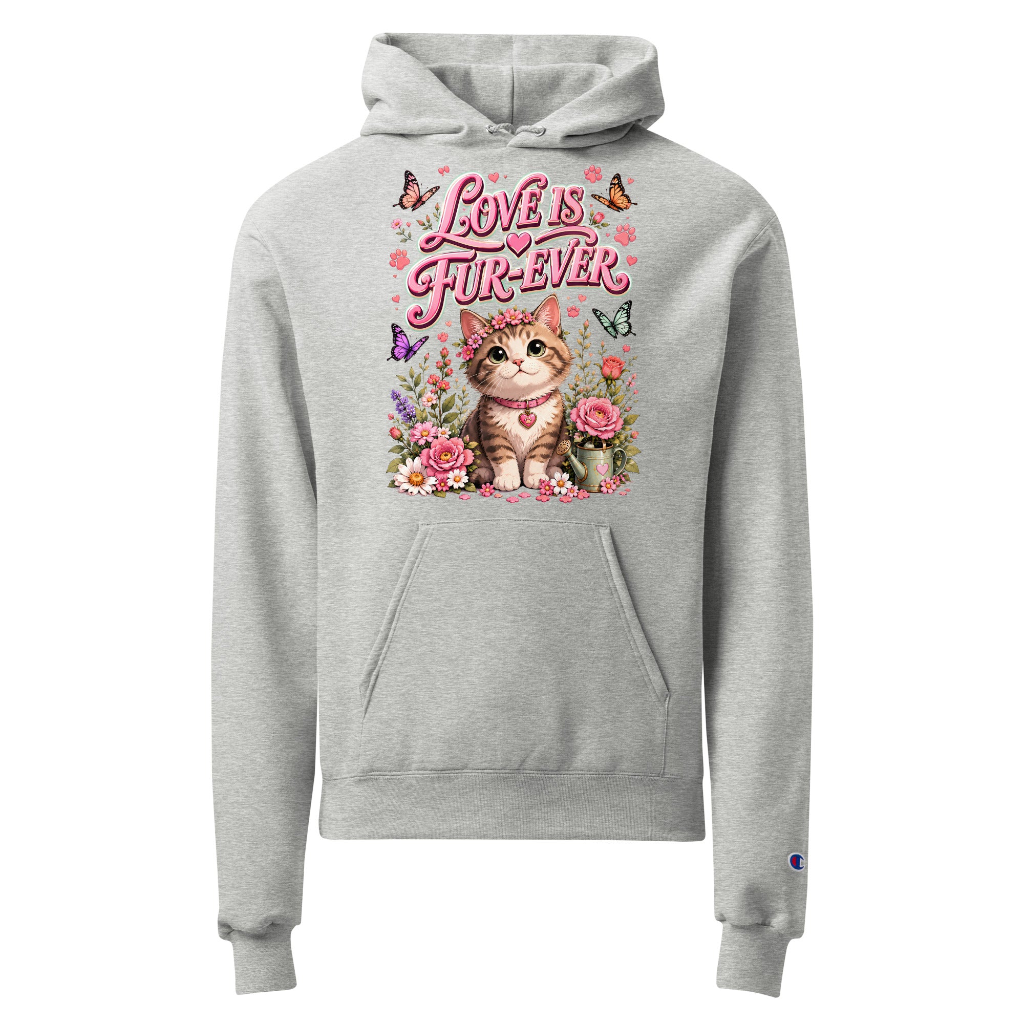 Elite Love Is Fur-Ever - Premium Luxury Champion Hoodie for Cat Lovers by printfluence.net