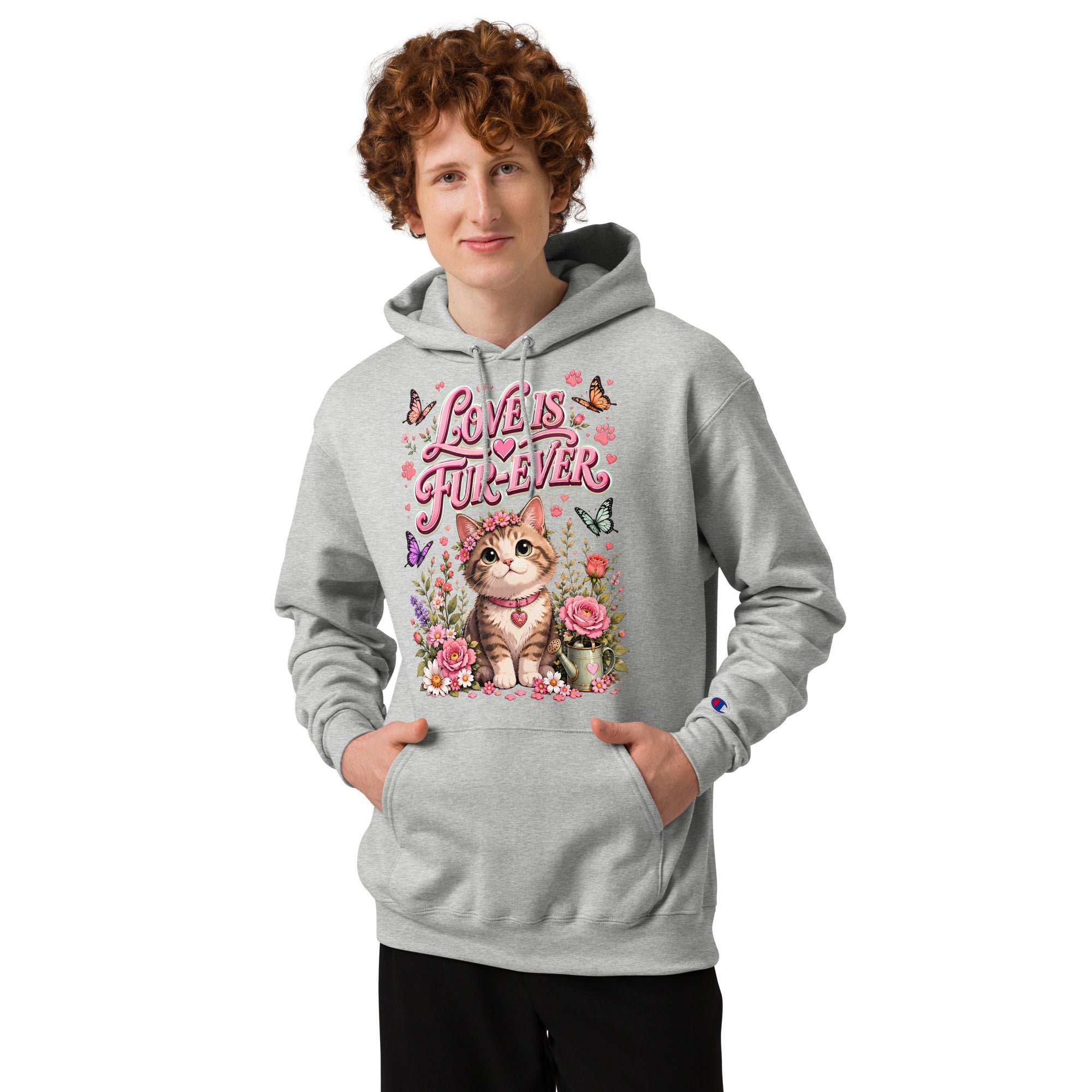 Elite Love Is Fur-Ever - Premium Luxury Champion Hoodie for Cat Lovers by printfluence.net