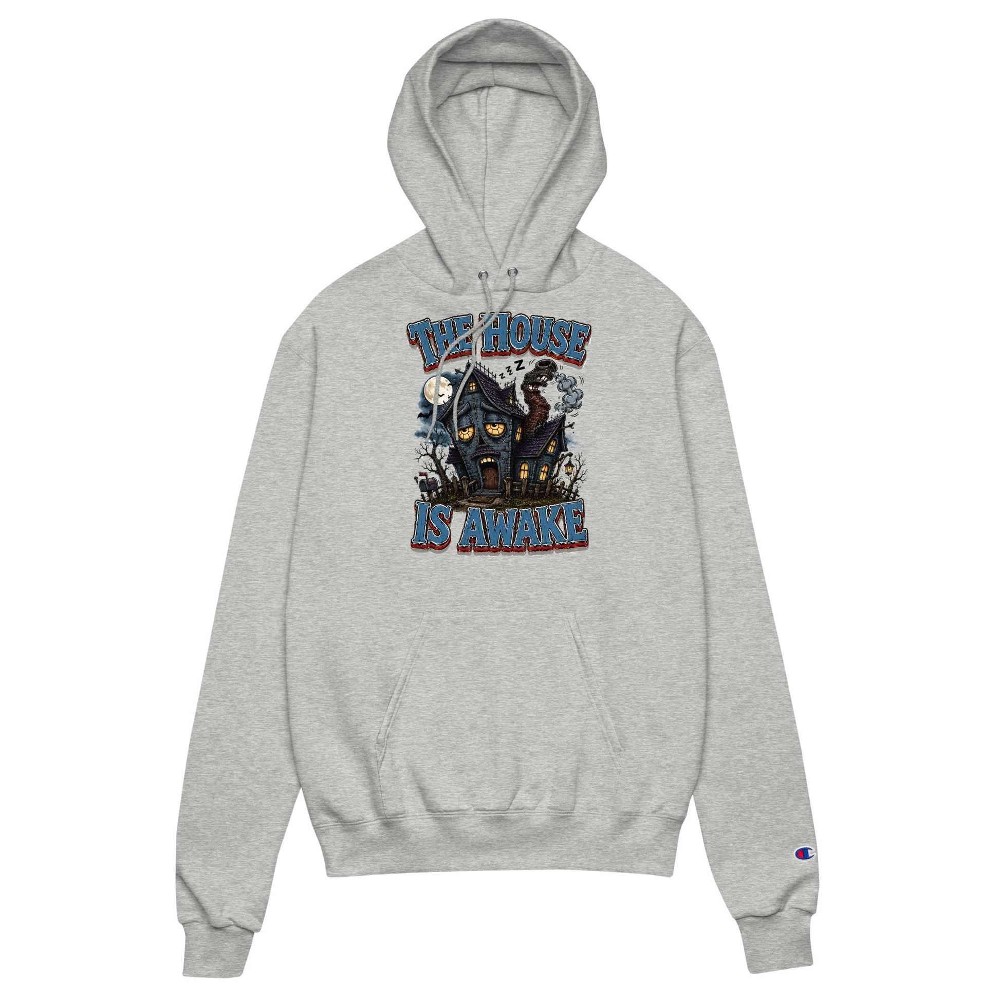 The House Is Awake Champion Hoodie - Gothic Horror & Mystery Pullover by printfluence.net