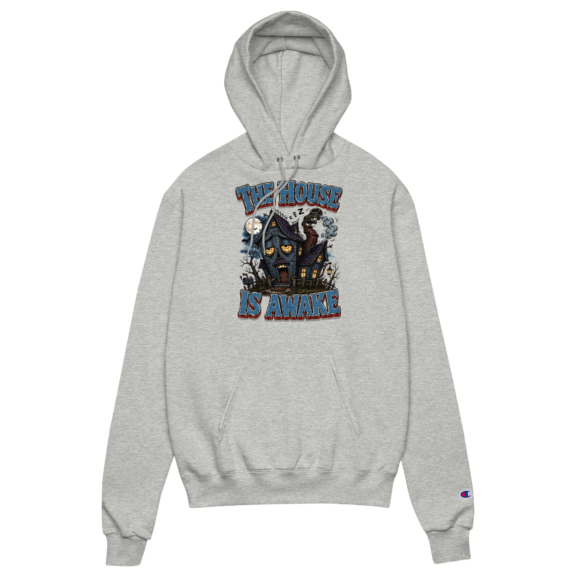 The House Is Awake Champion Hoodie - Gothic Horror & Mystery Pullover by printfluence.net