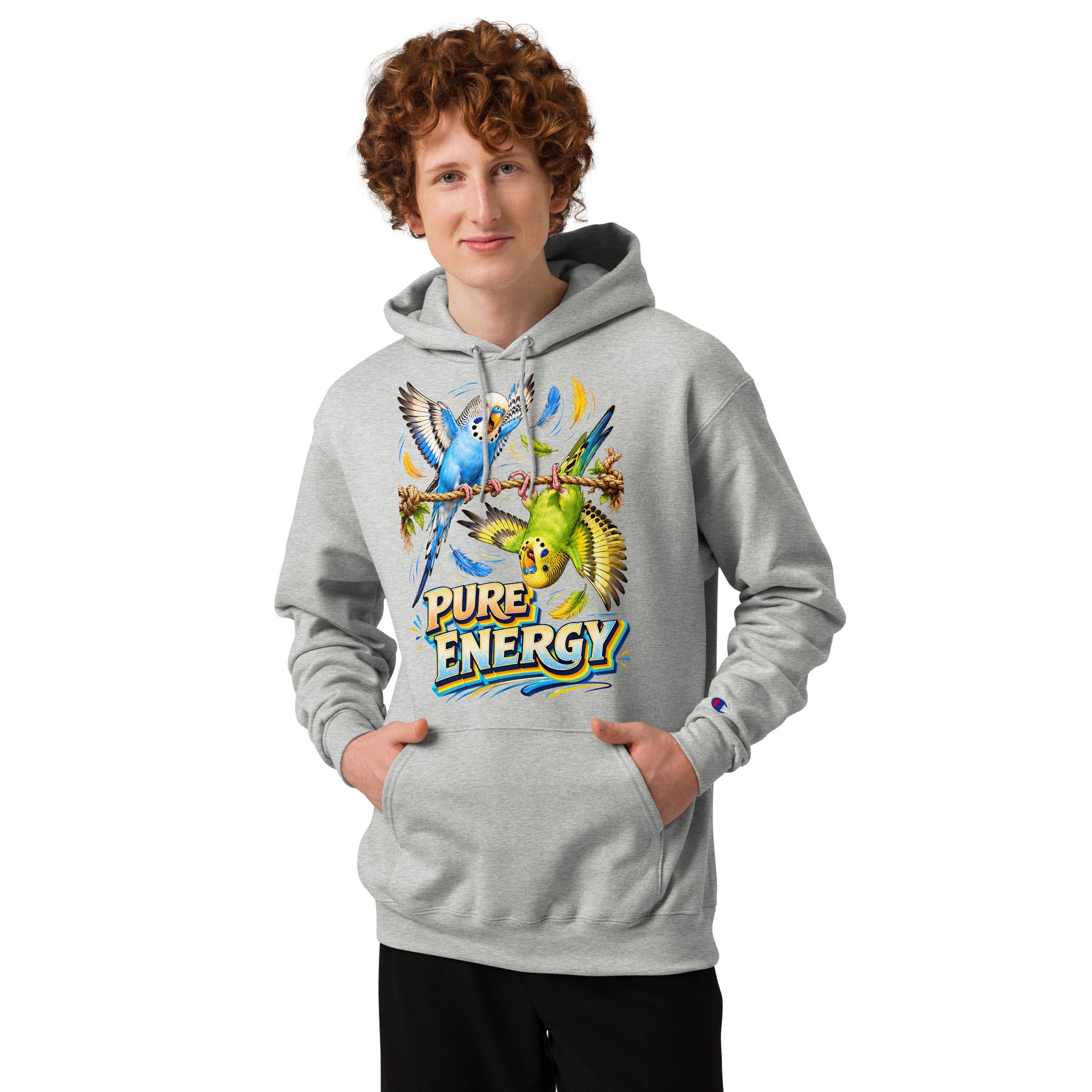 Budgie Lovers Pure Energy Champion Athletic Hoodie H-12 by printfluence.net