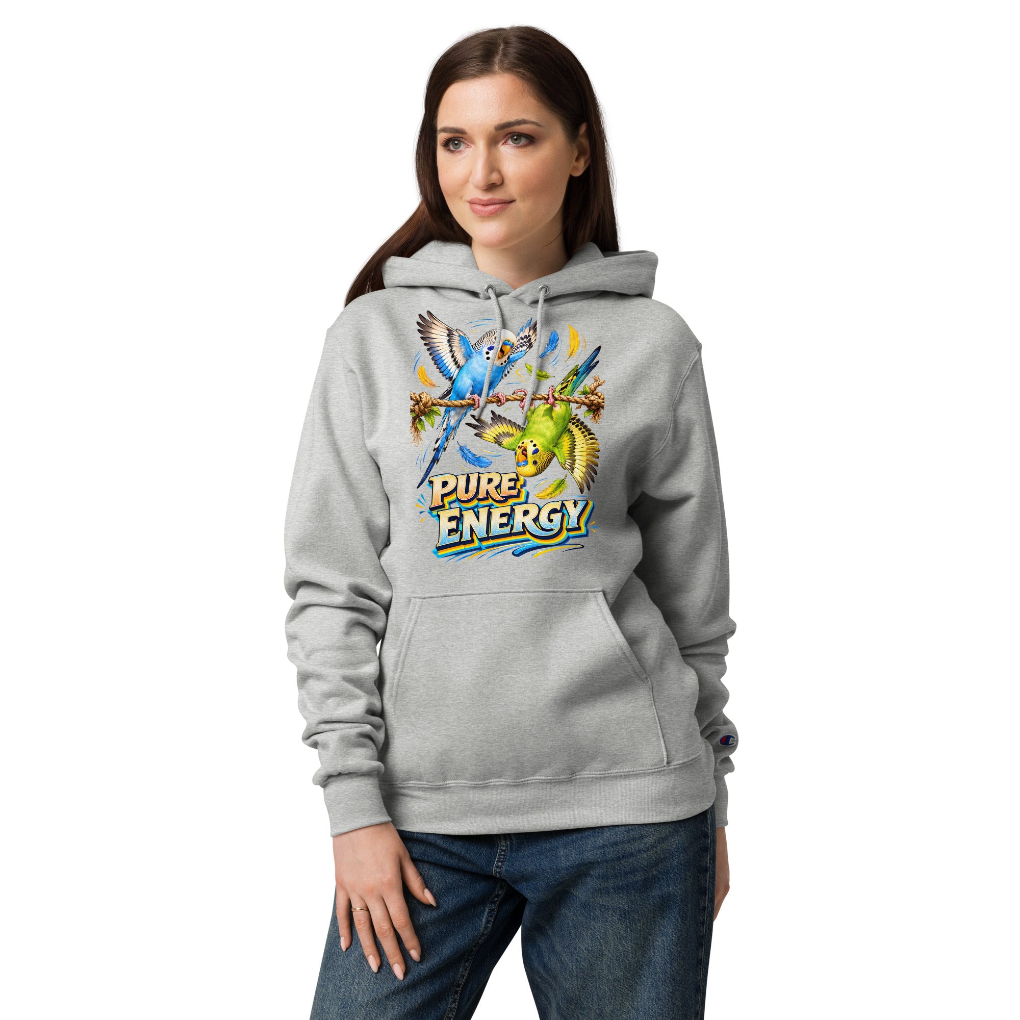 Budgie Lovers Pure Energy Champion Athletic Hoodie H-12 by printfluence.net