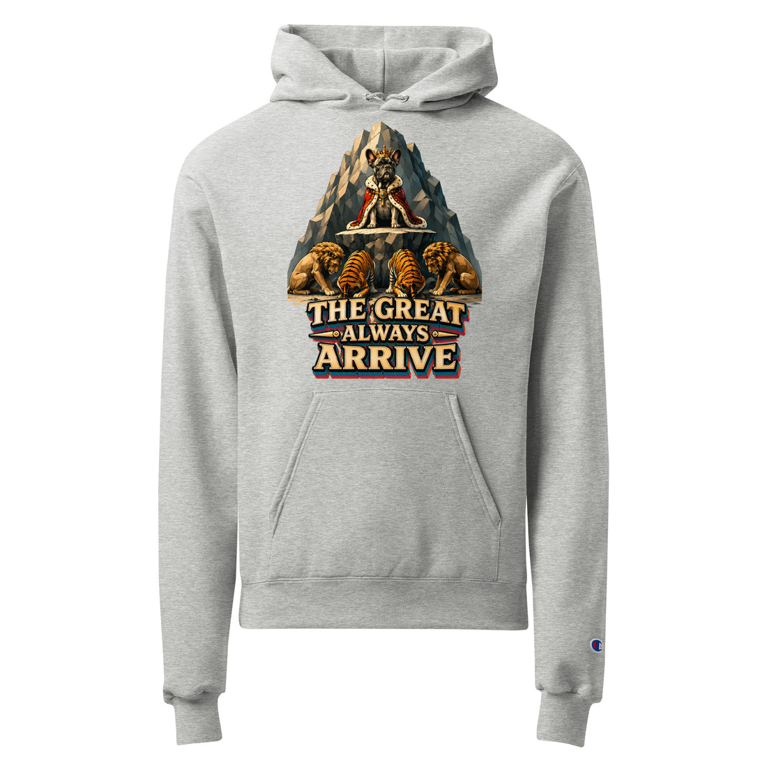 King Frenchie Champion Hoodie - Unisex Premium French Bulldog Lovers Pullover H-12 by printfluence.net